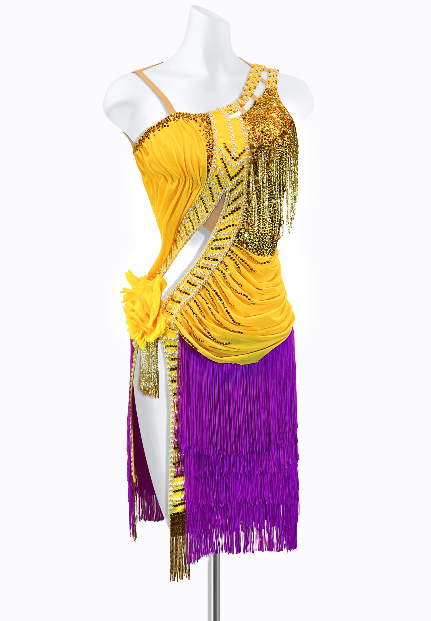 Ruched Fusion Latin Dress PR-L235011