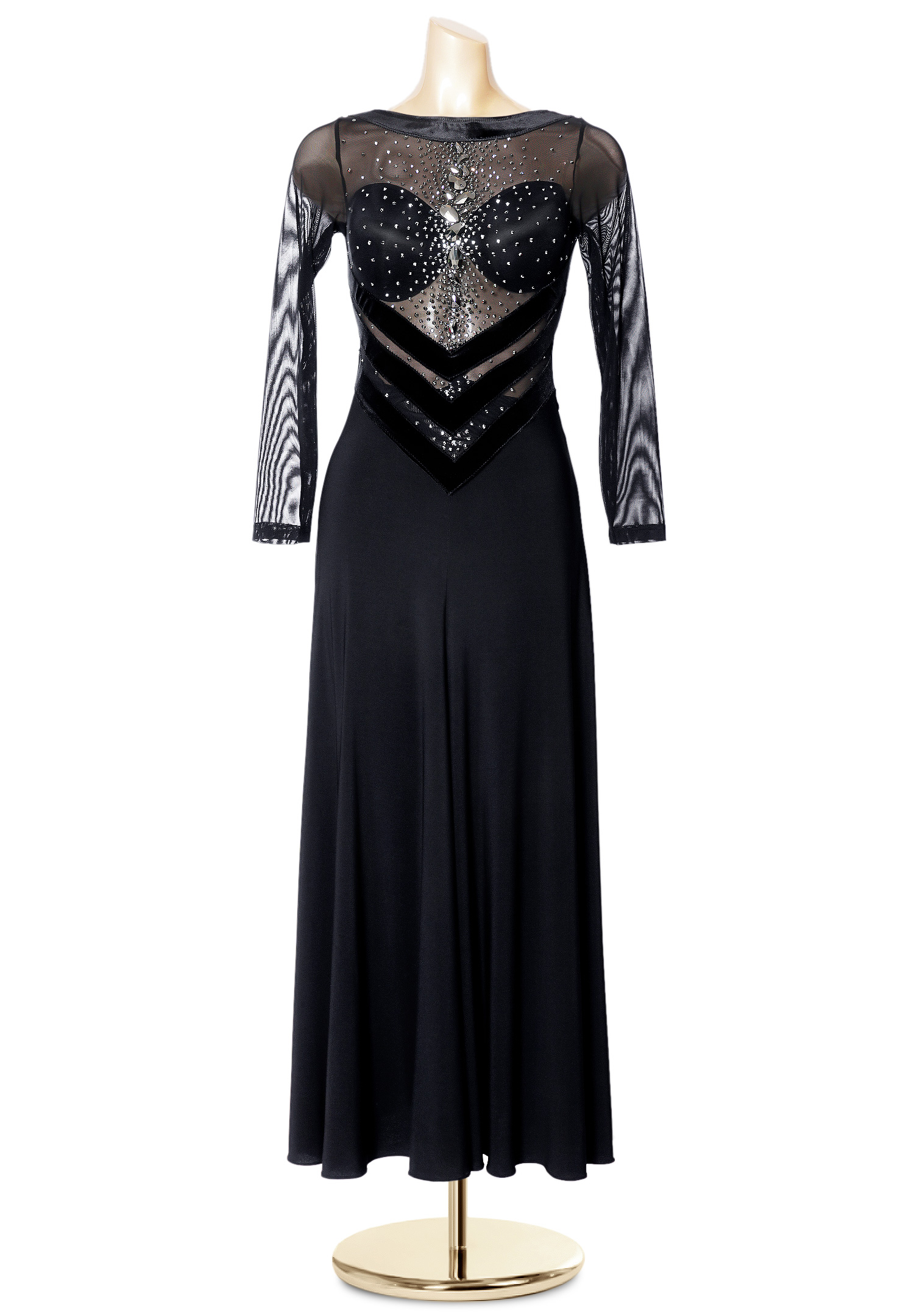 Seductive Sheer Velvet Arrow Dance Dress PC-ED190408