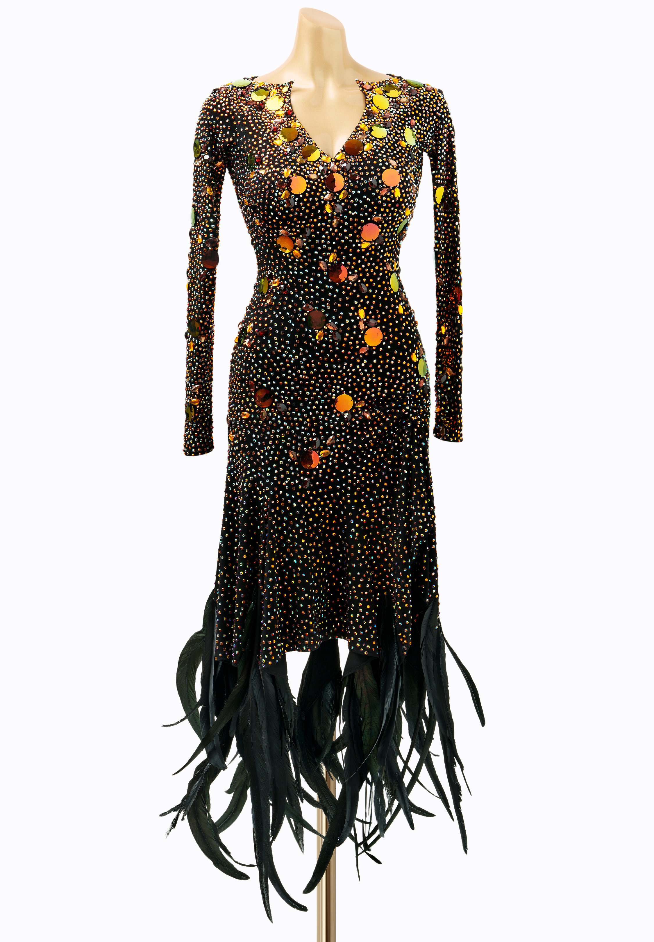 Sleek Sequin Latin Dress AD-L2931