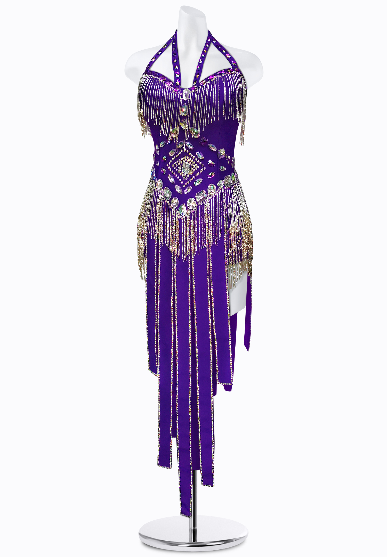 Strappy Fringe Latin Dress AM-L3430