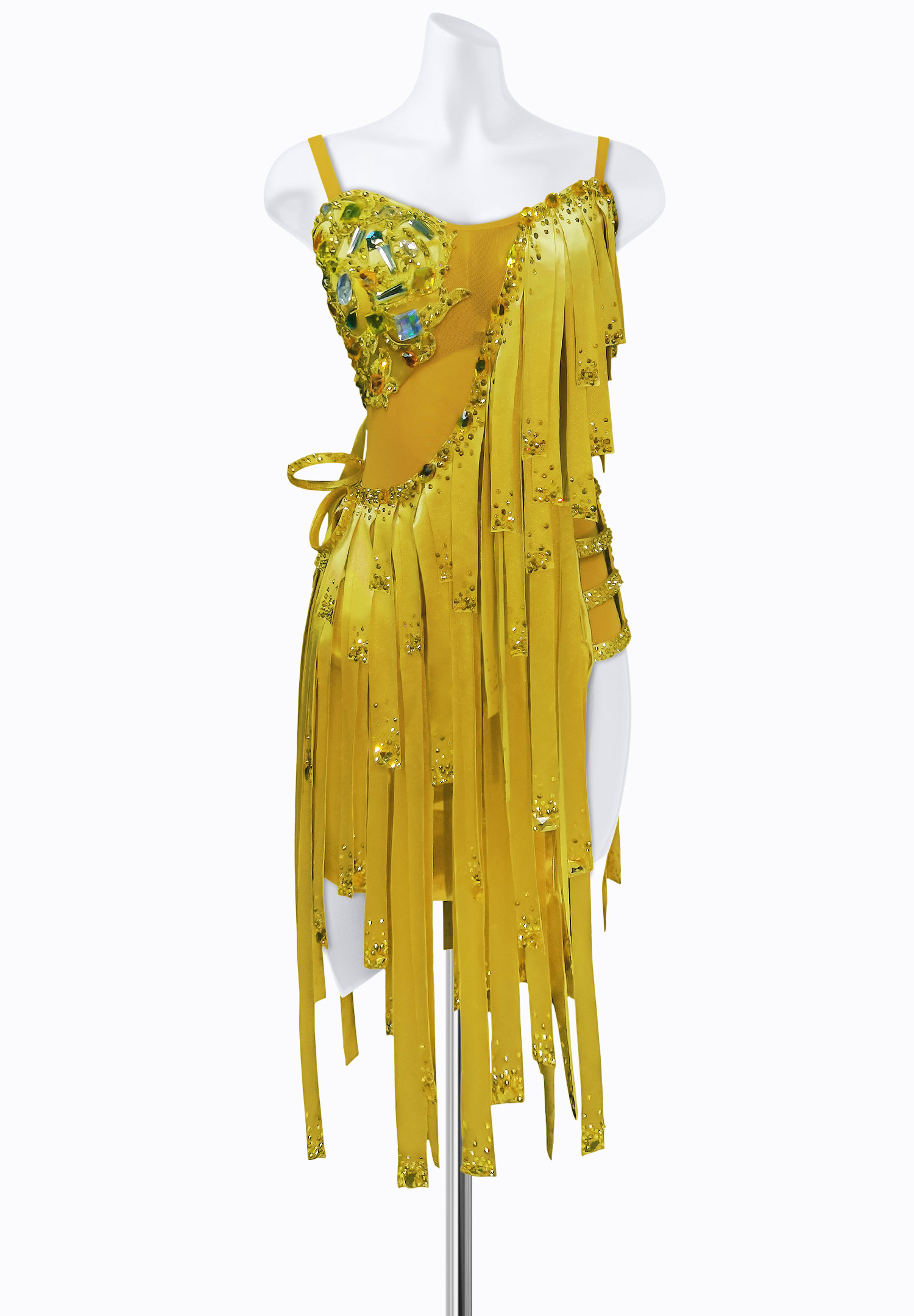 Strappy Metallic Latin Dress AM-L3322