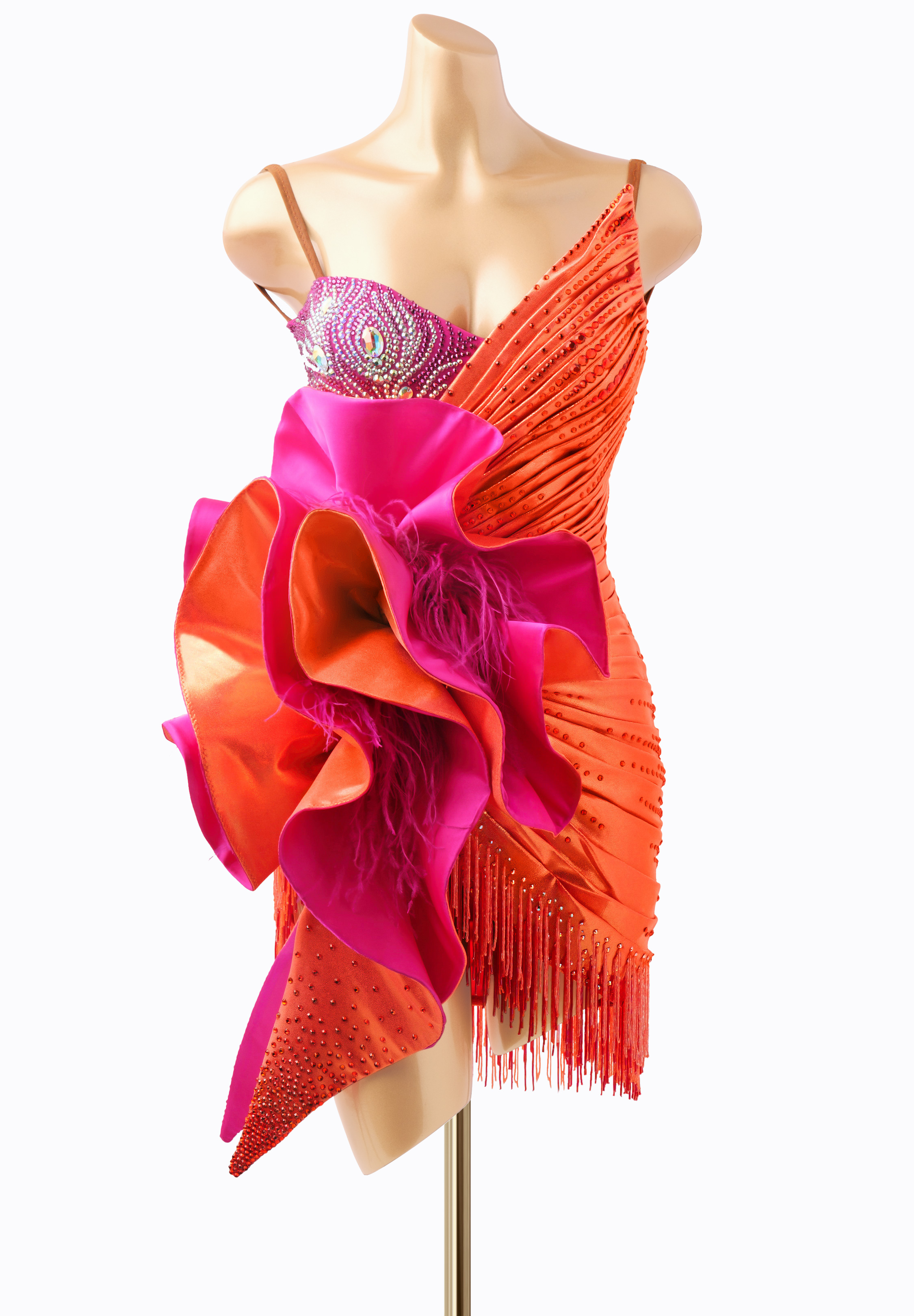 Striking Ruffle Latin Dress DSI-L24017