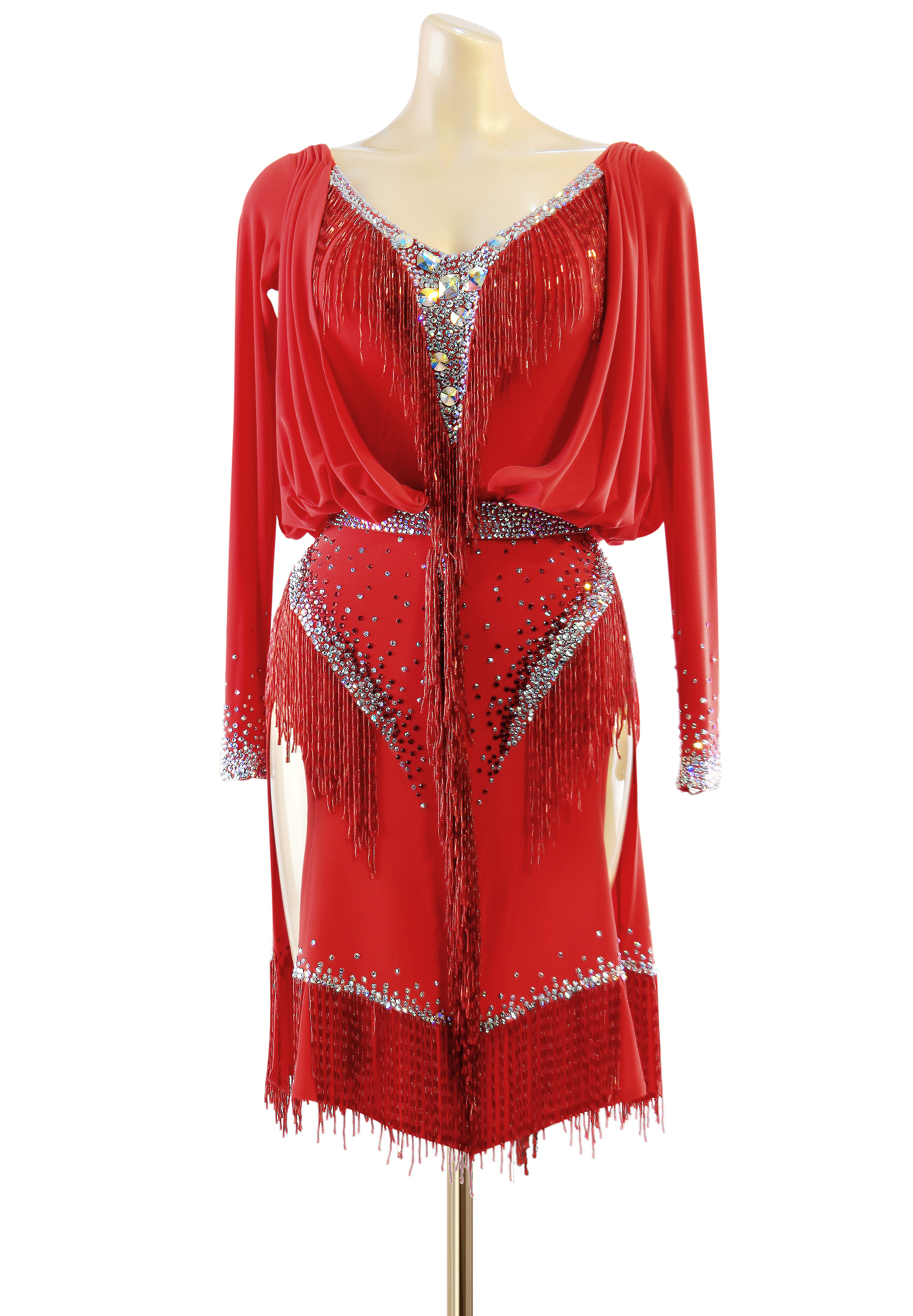 Sweet Temptation Draped Fringe Latin Dress PC-WL18007