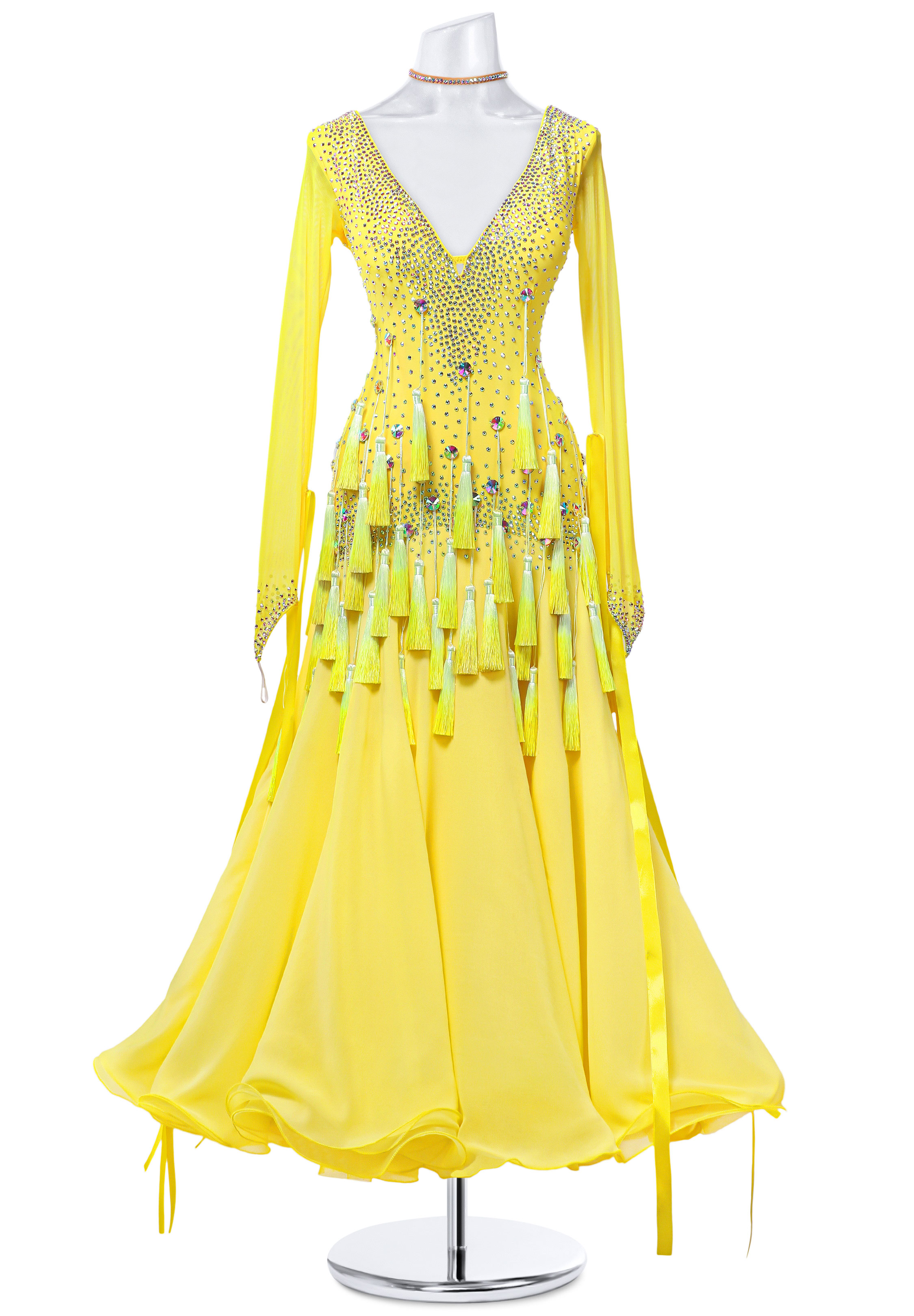 Swiping Tassels Ballroom Dress MQ-B273