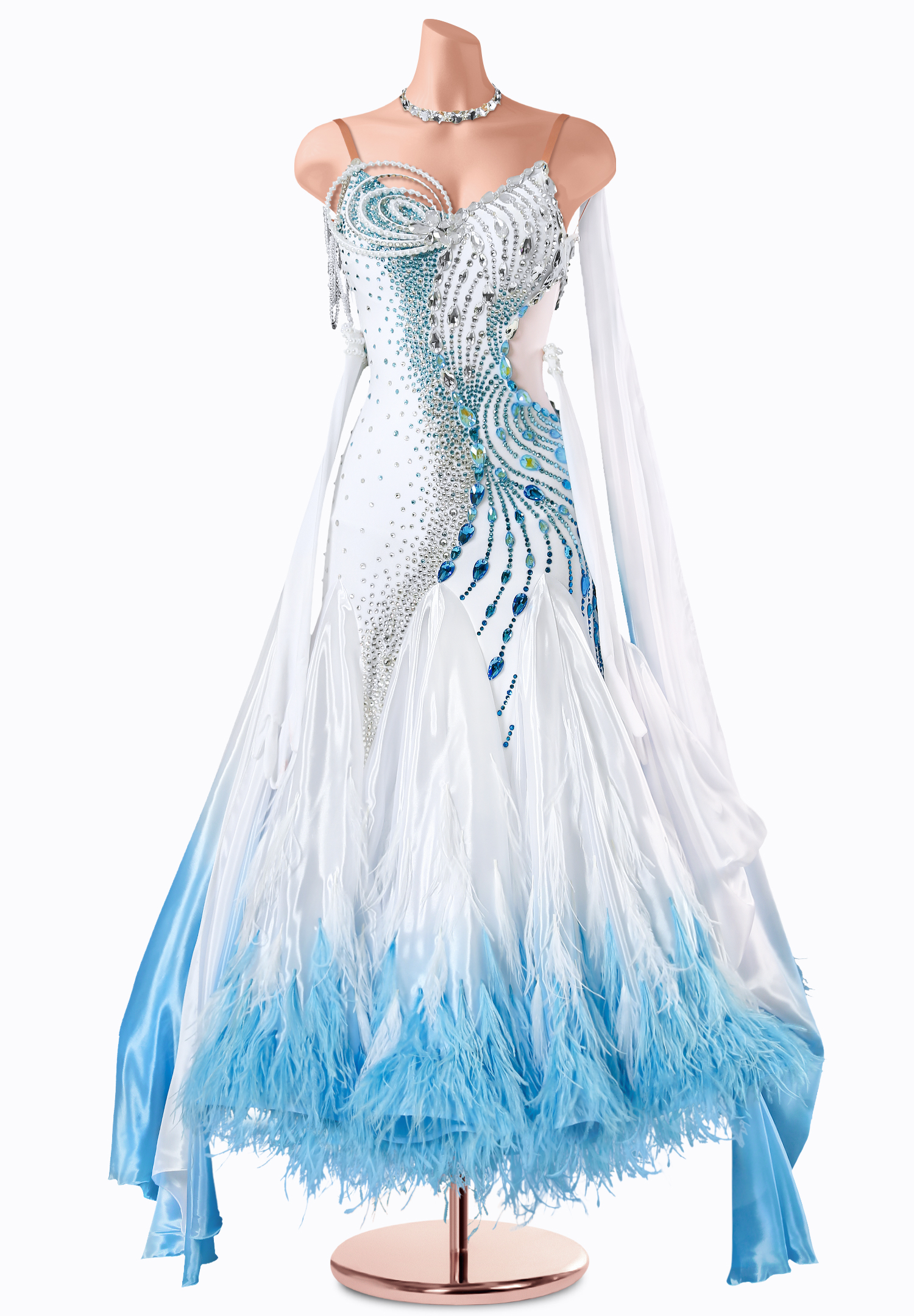 Azure Pearl Ballroom Gown TID-BM1135