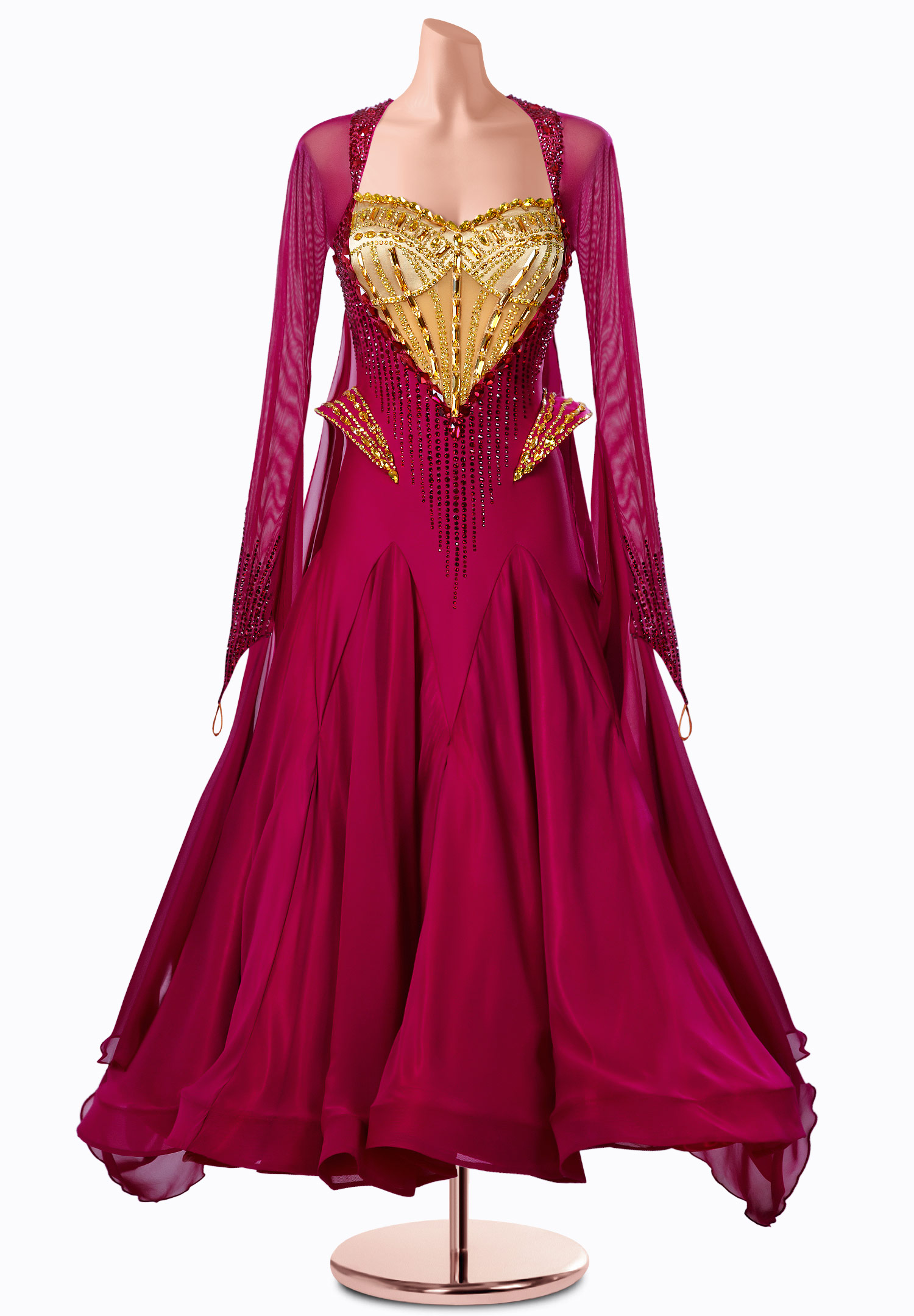 Gilded Ruby Ballroom Gown TID-BM1318