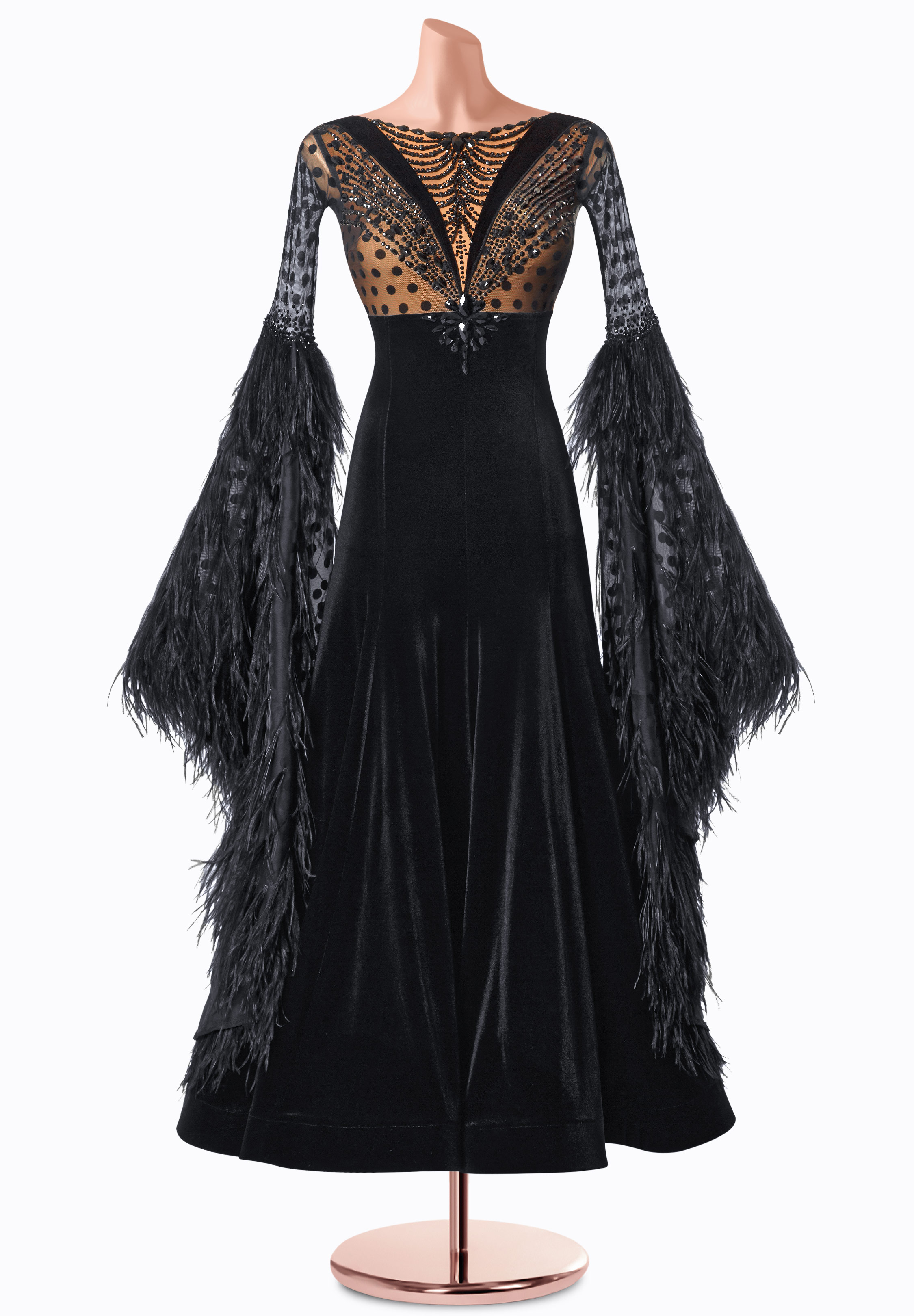 Polka Plume Ballroom Gown TID-BM1346