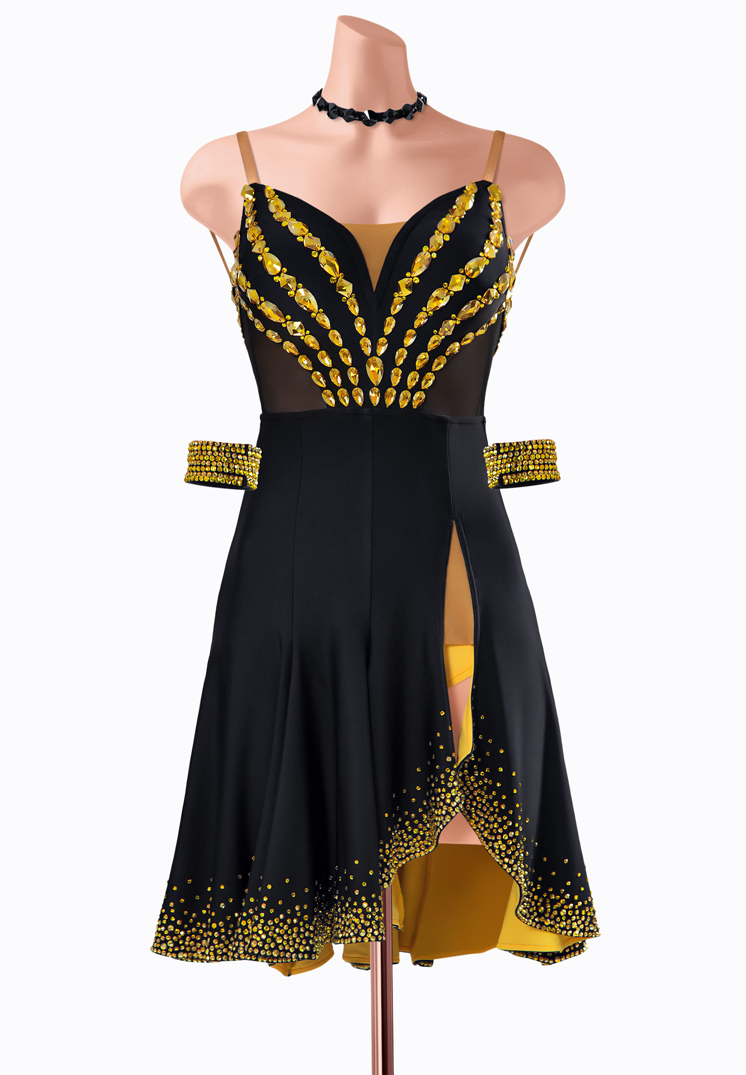 Noir Sparkle Latin Dress TID-LM1098