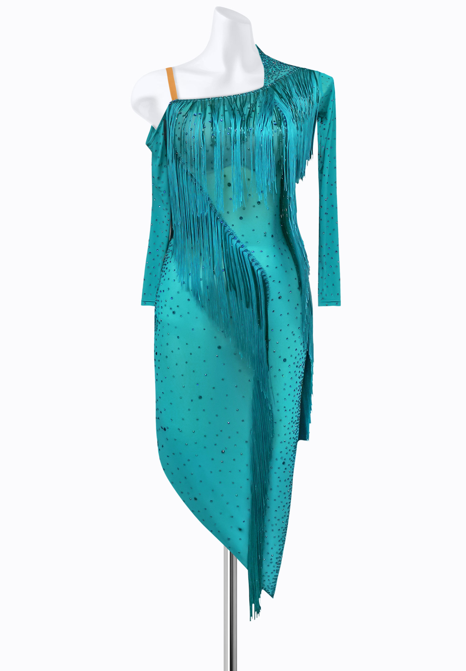 Waterfall Fringe Latin Dress AM-L3329