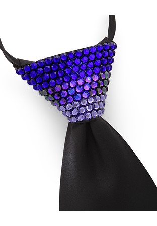 Vito Dance Crystallized Fade Wisteria Zip Tie-Black Tie/Cobalt, Heliotrope, Tanzanite