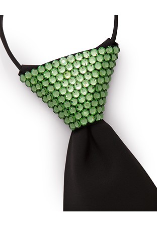 Vito Dance Crystallized Peridot Zip Tie-Black Tie