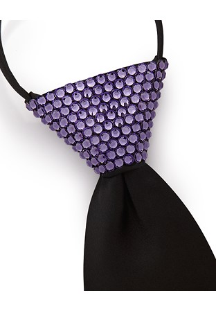Vito Dance Crystallized Tanzanite Zip Tie-Black Tie