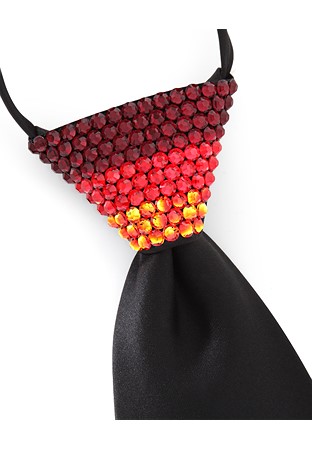 Vito Dance Crystallized Fade Fire Red Zip Tie-Black Tie/Siam, Light Siam, Fire Opal