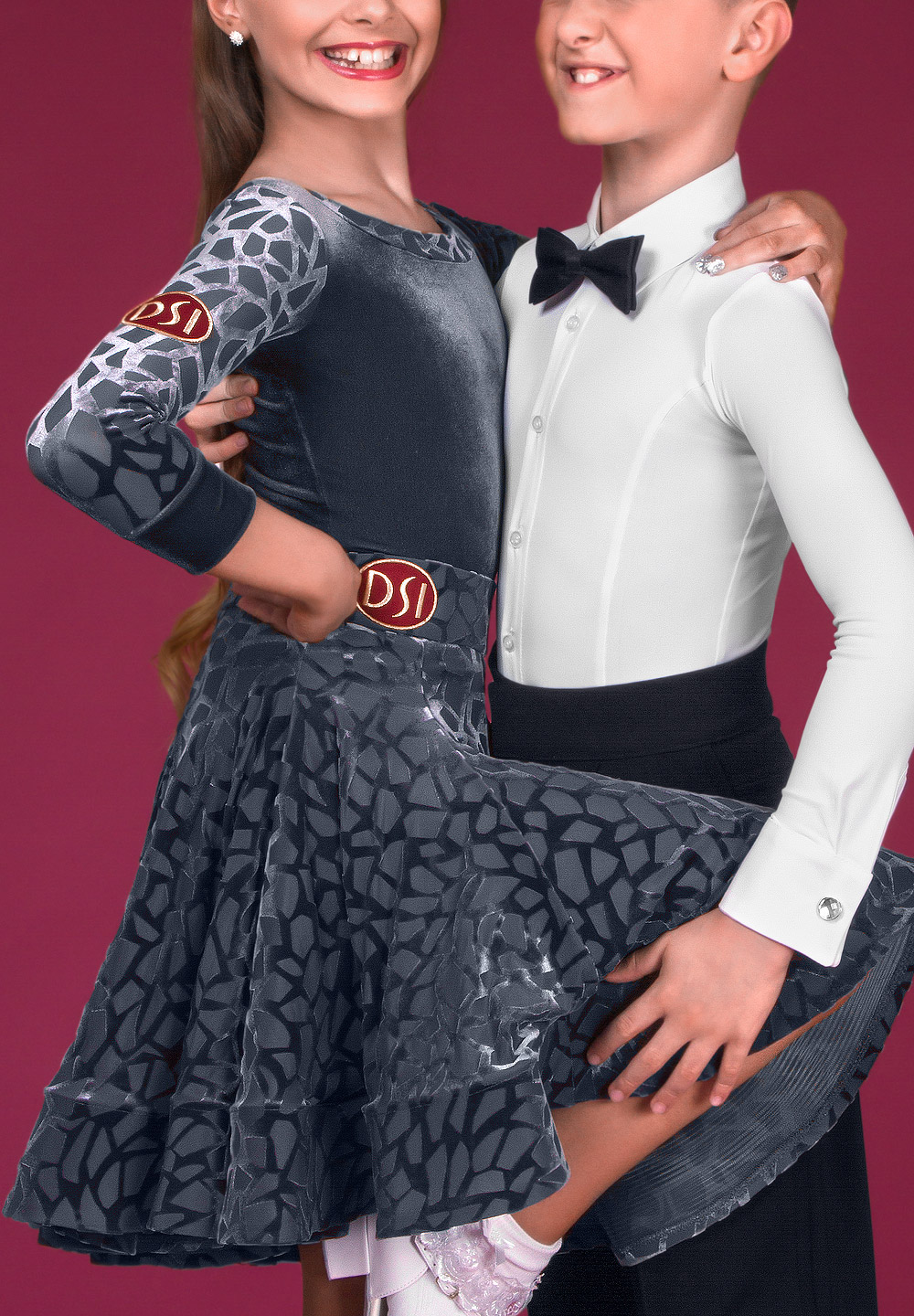 DSI Juvenile Smooth Velvet & Vogue Burnt-out Velvet Leotard 1099-Hematite