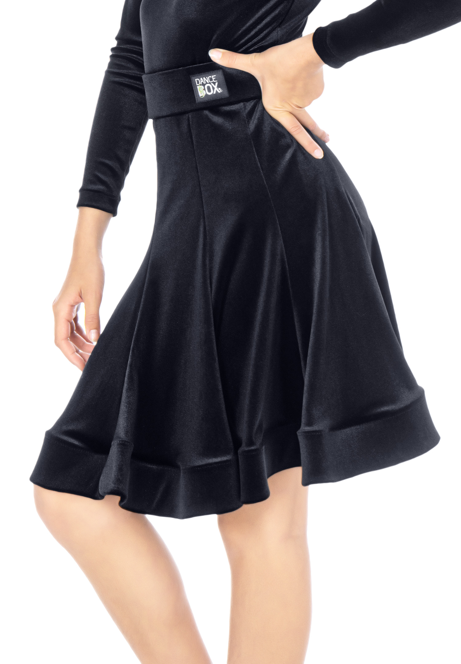 Dance Box Juvenile Jessie Velvet Latin Skirt G20120014-01 Black