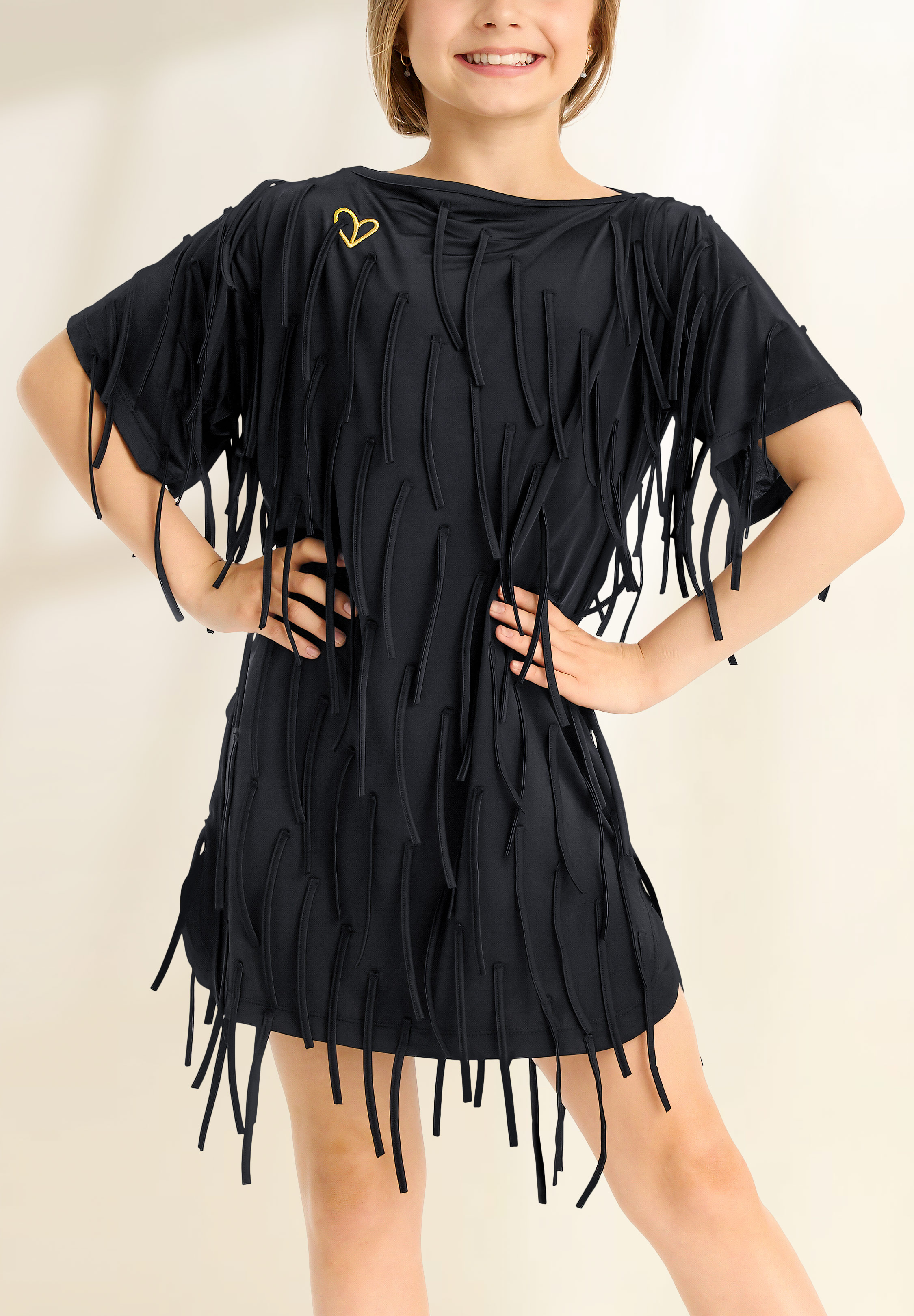 Gio Mio Melina Girls Latin Dress GM0886-Black