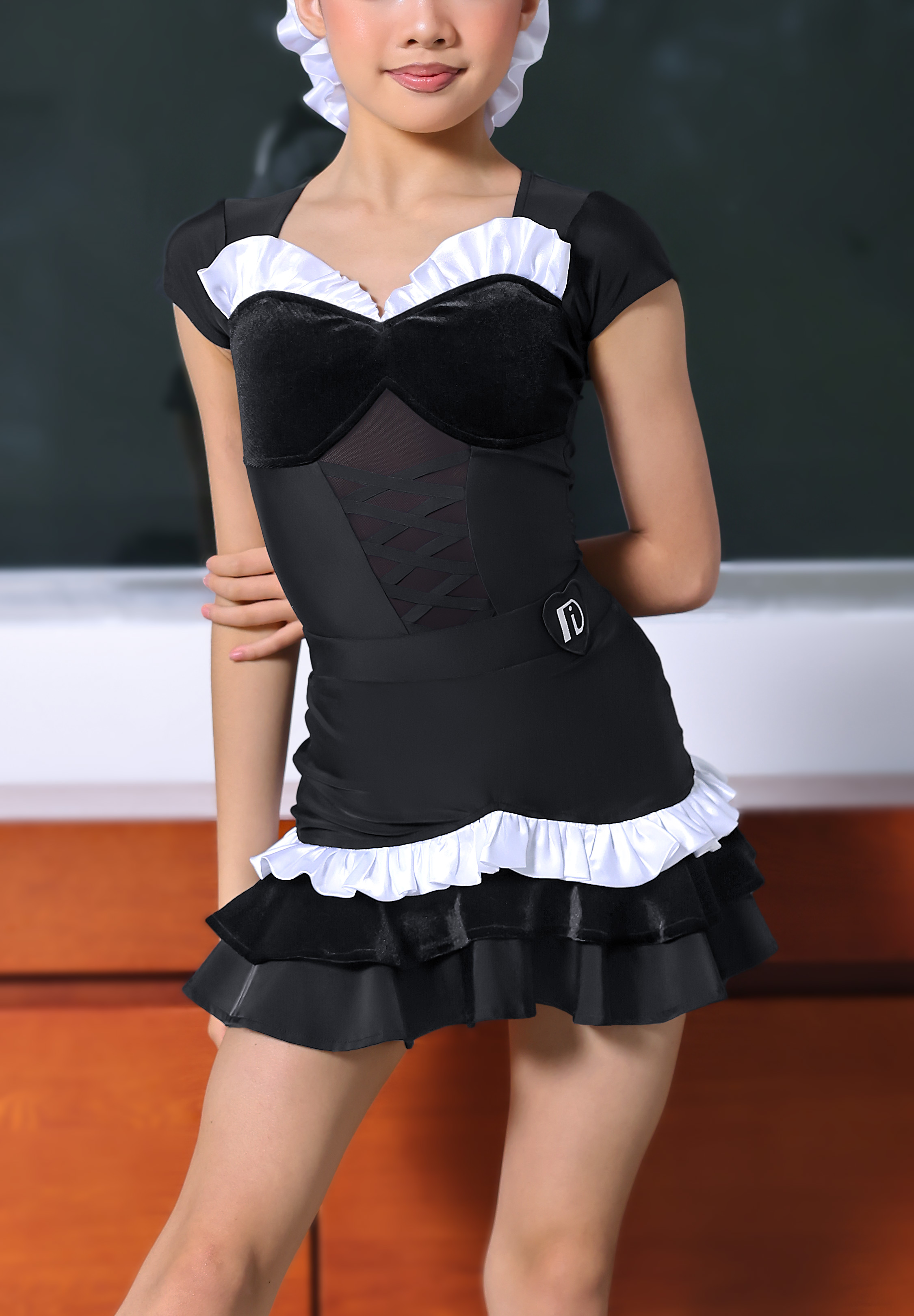 TID Ruffled Maid Girls Dance Set CL2427-Black