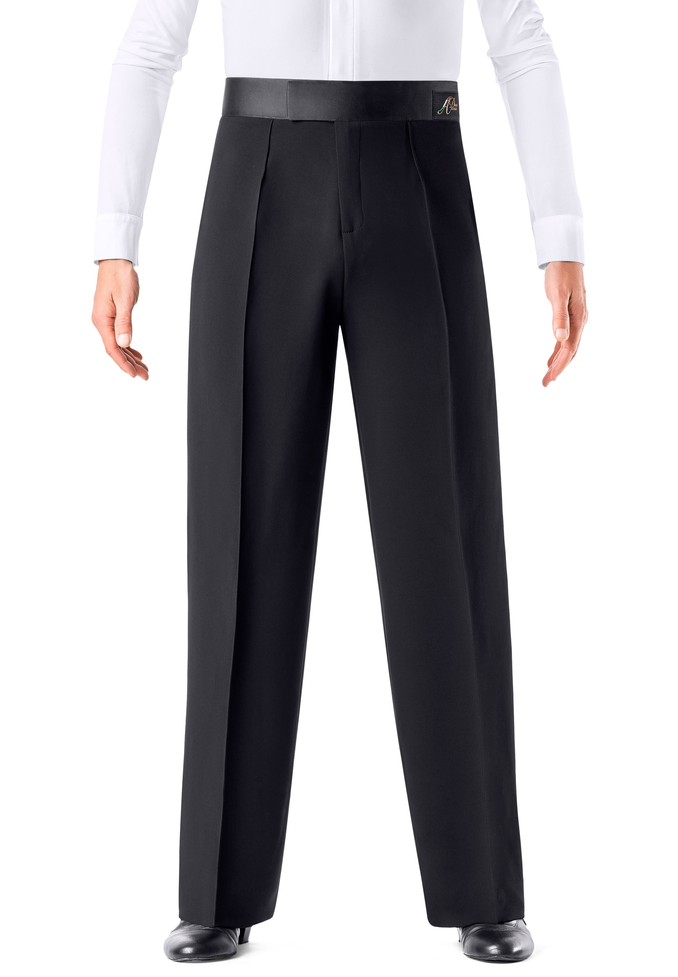 Armando Mens Trousers w/ Satin Waist & Side Binding 00016-Black