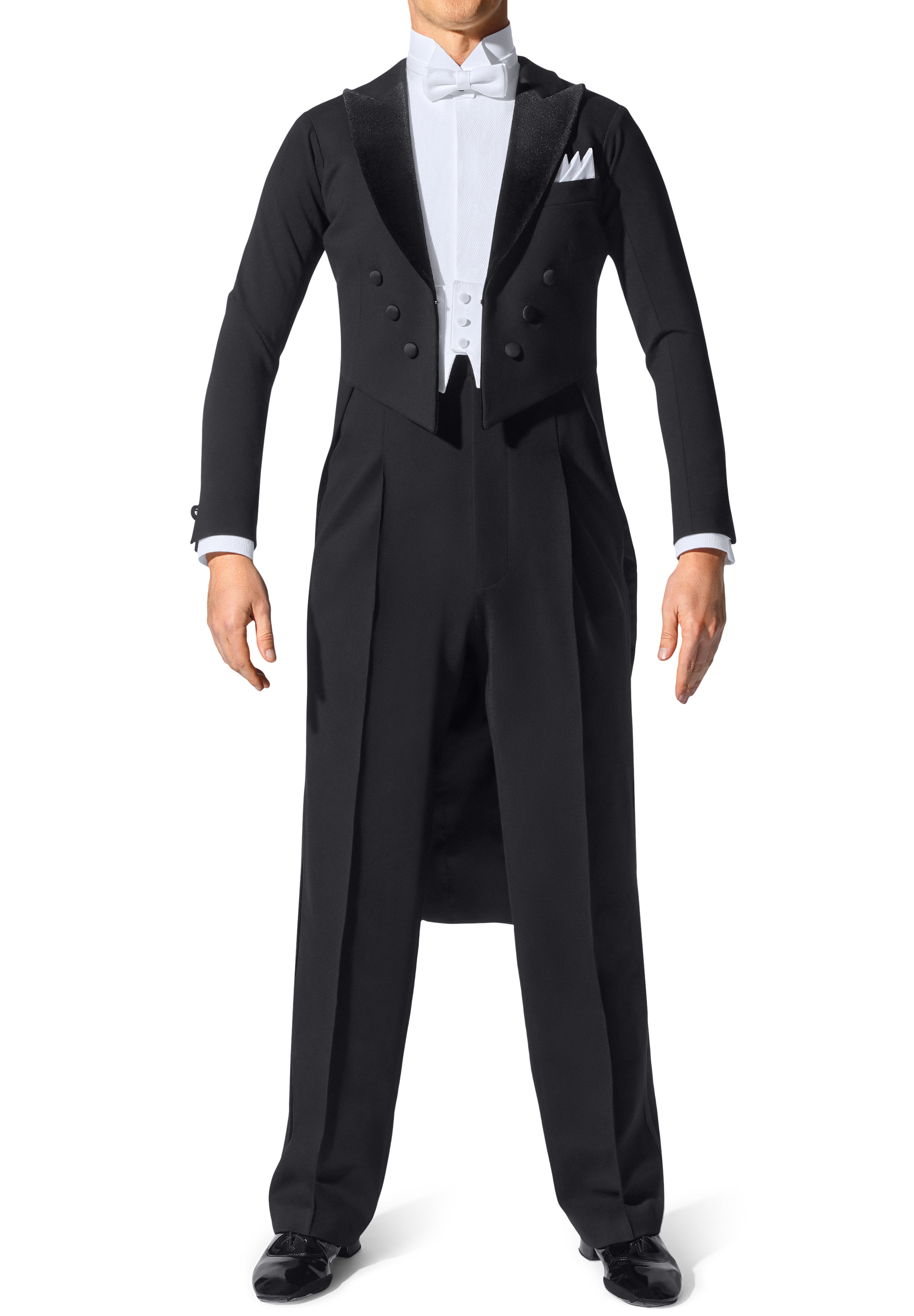 Asimu Mens Velvet Charm Ballroom Tailsuit ATS-504-Black