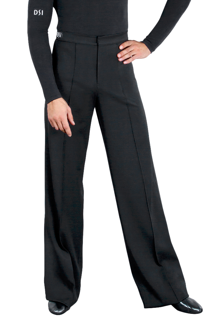 DSI Mens Gabardine Latin Trousers with Satin Binding 4004-Black
