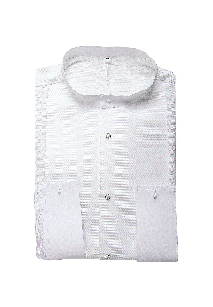 DSI Mens Ballroom Dance Performance Shirt-White 4088