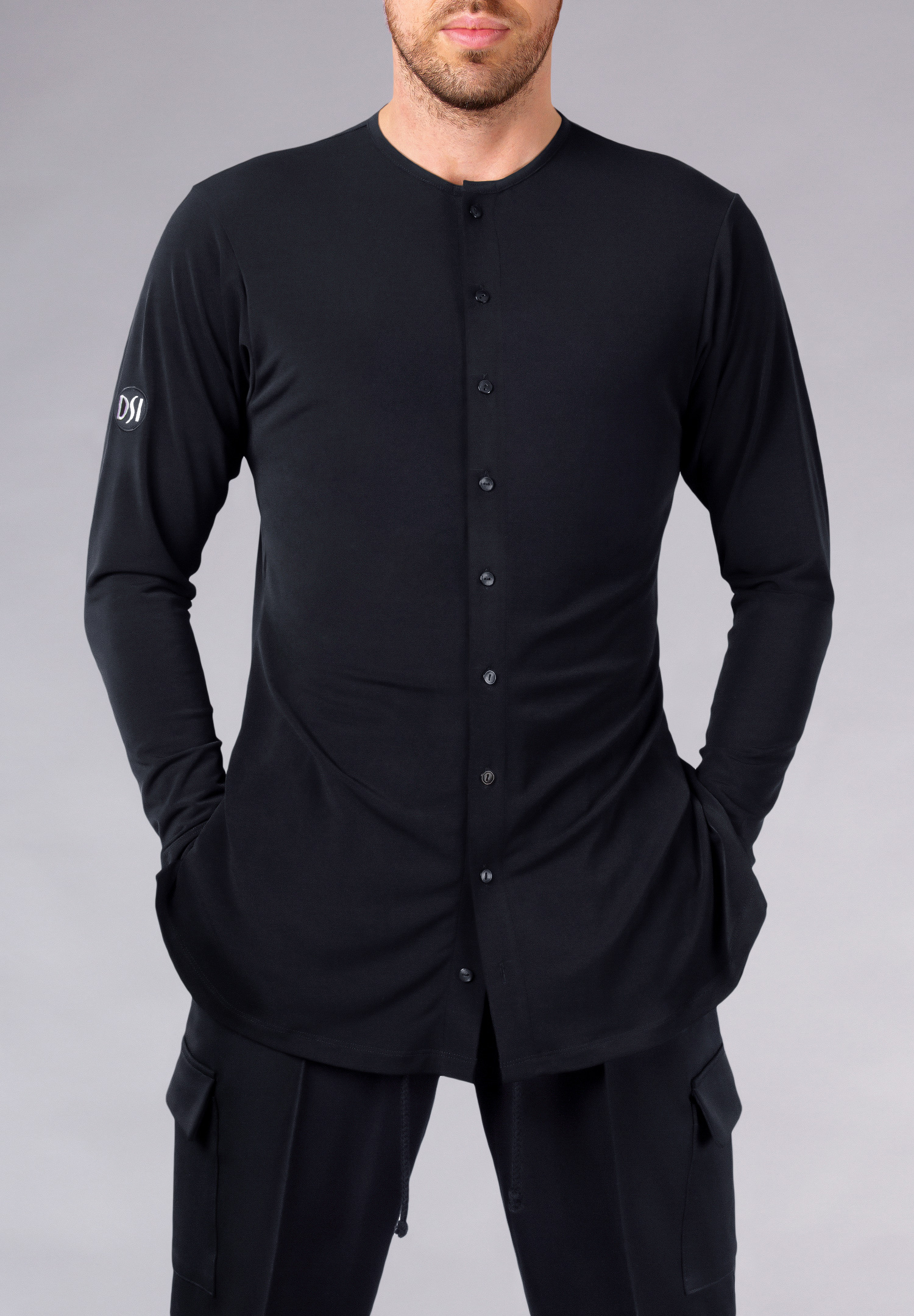 DSI Mens Button Up Practice Shirt 4024-Black