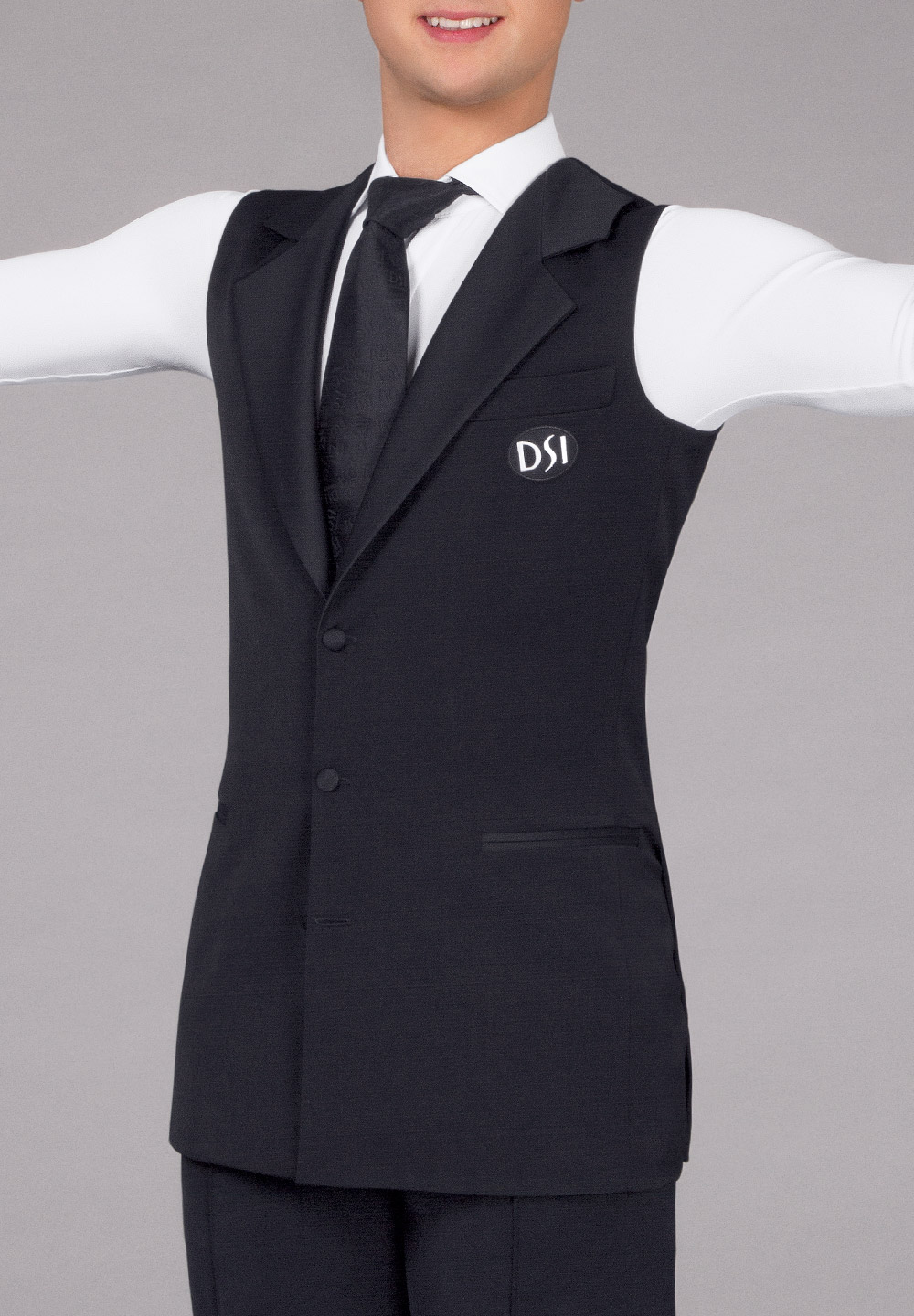 DSI Mens Sleeveless Ballroom Jacket 4008-Black