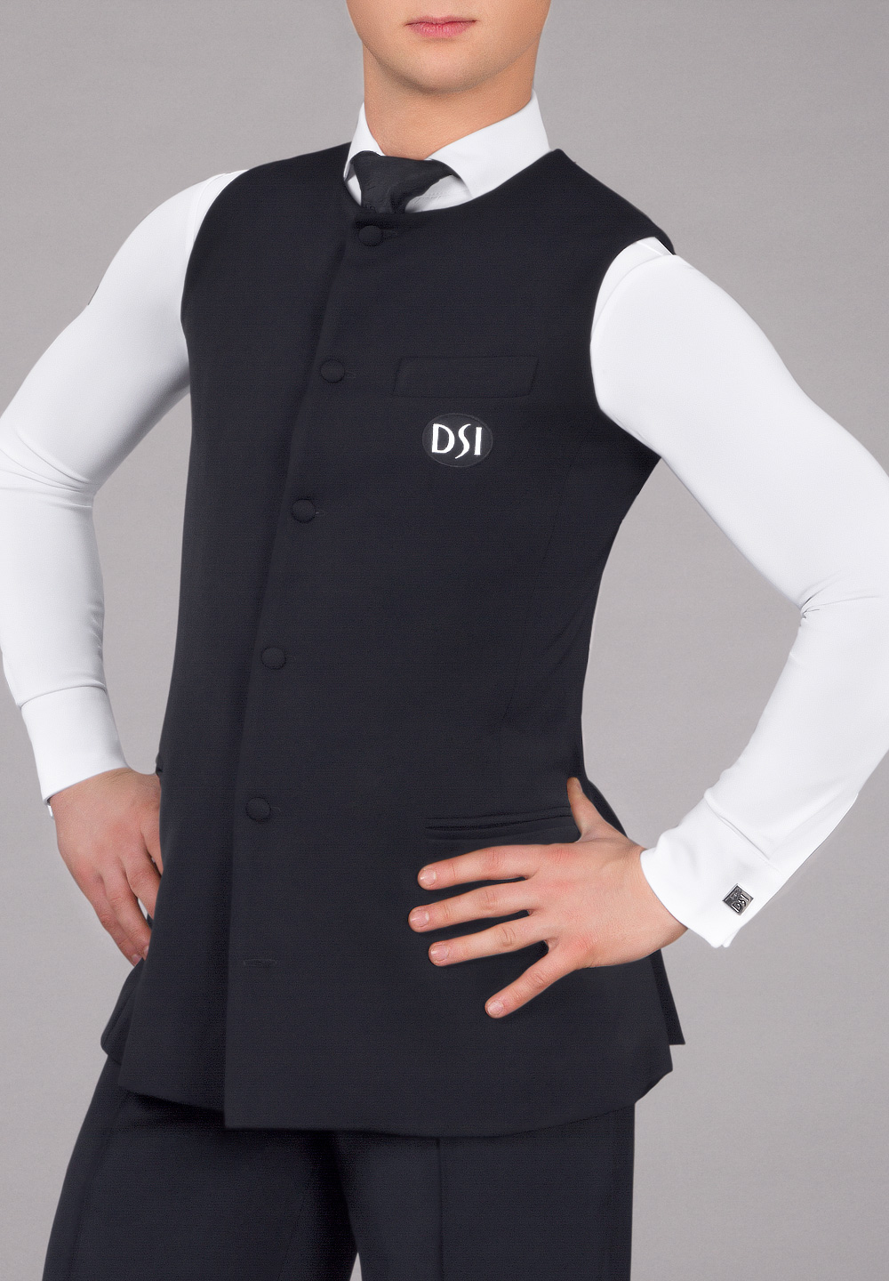DSI Mens Slimline Ballroom Waistcoat 4013-Black