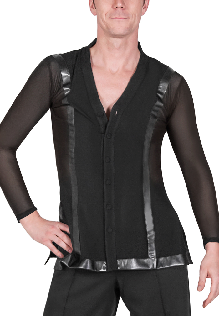 Maly Mens Shirt with Buttons & Long Sleeves MF-MCL001-Black