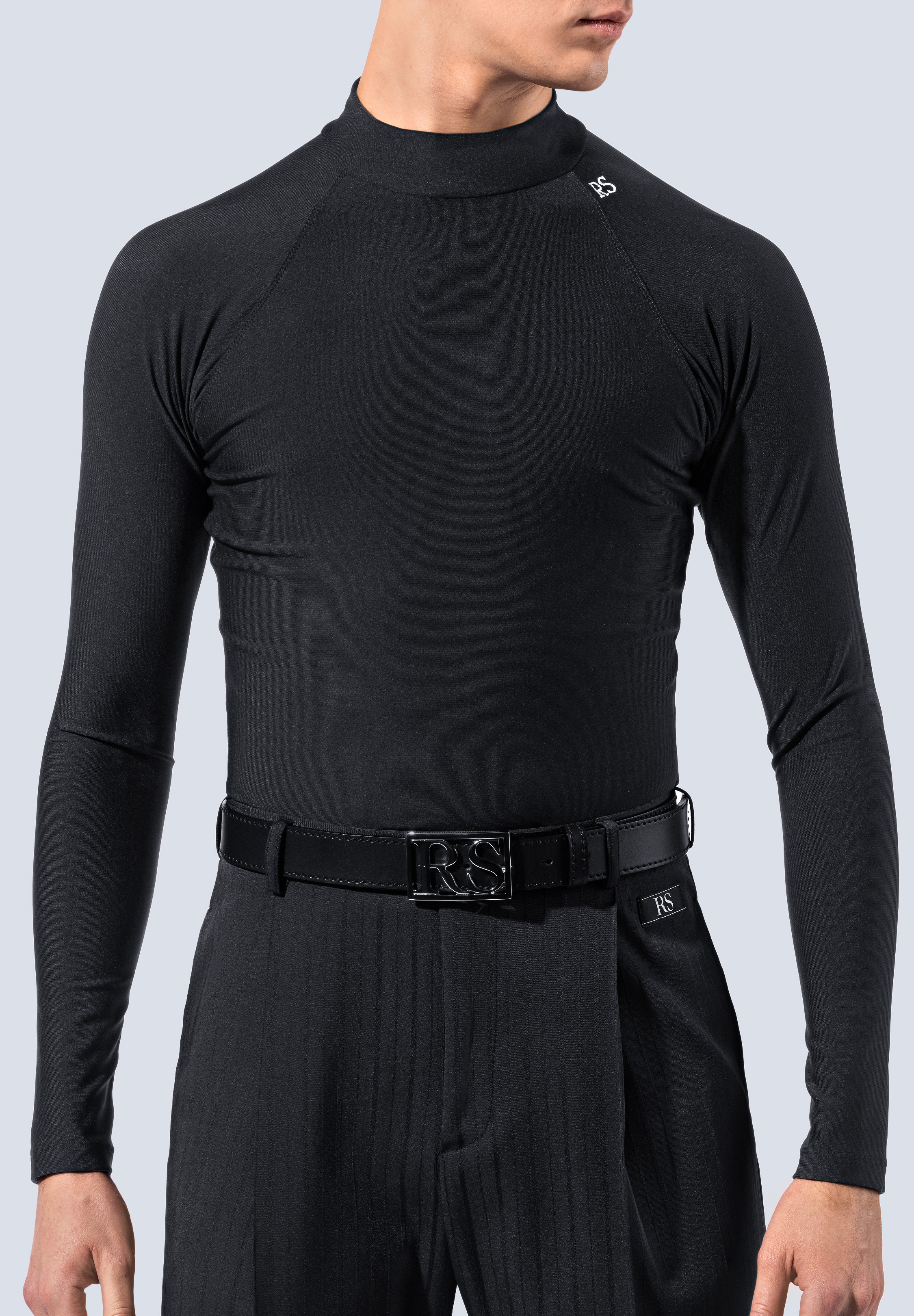 RS Atelier Mens David Half Turtleneck Long Sleeves Top-Black