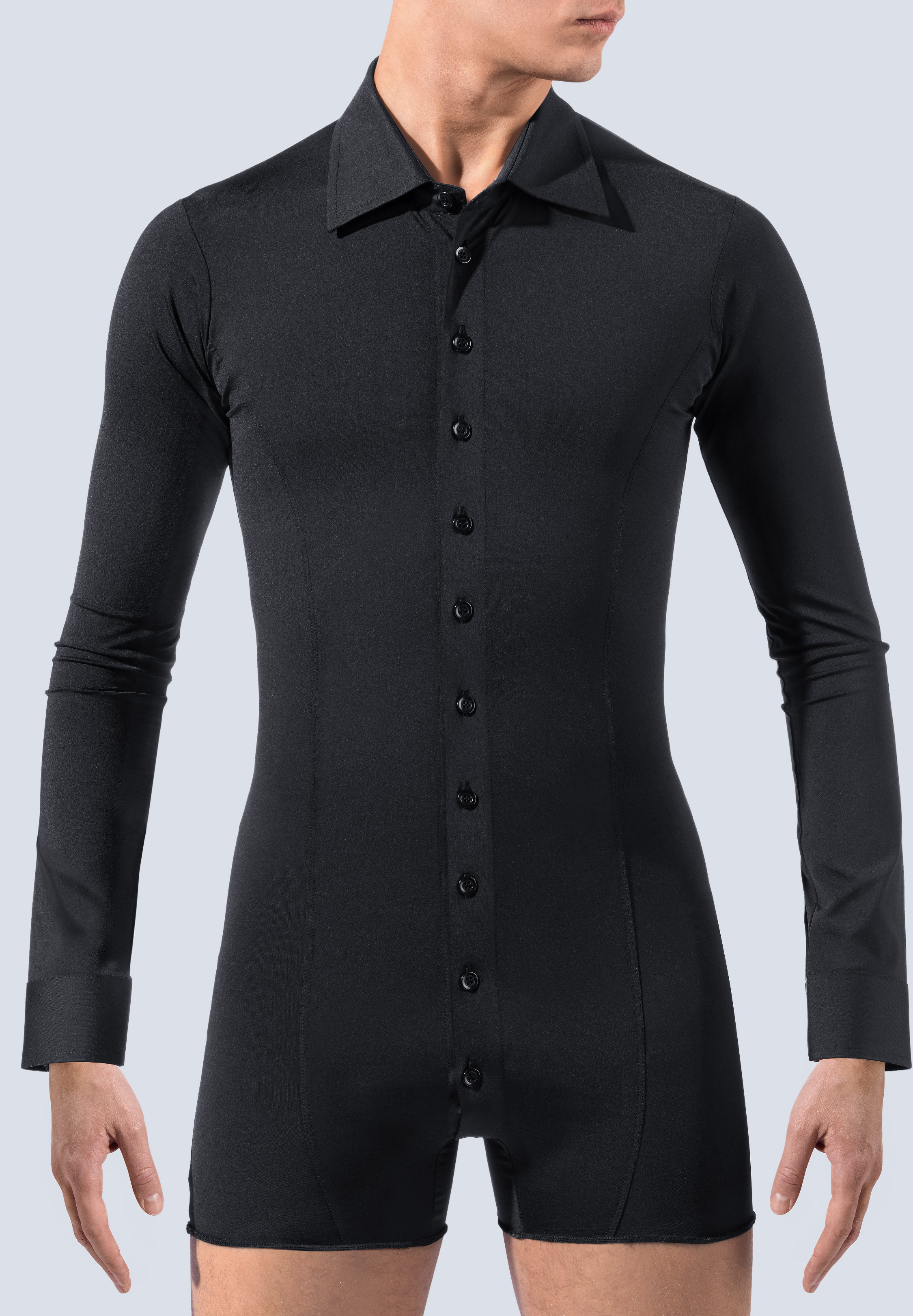 RS Atelier Mens Special Tight Stretch Body Shirt-Black