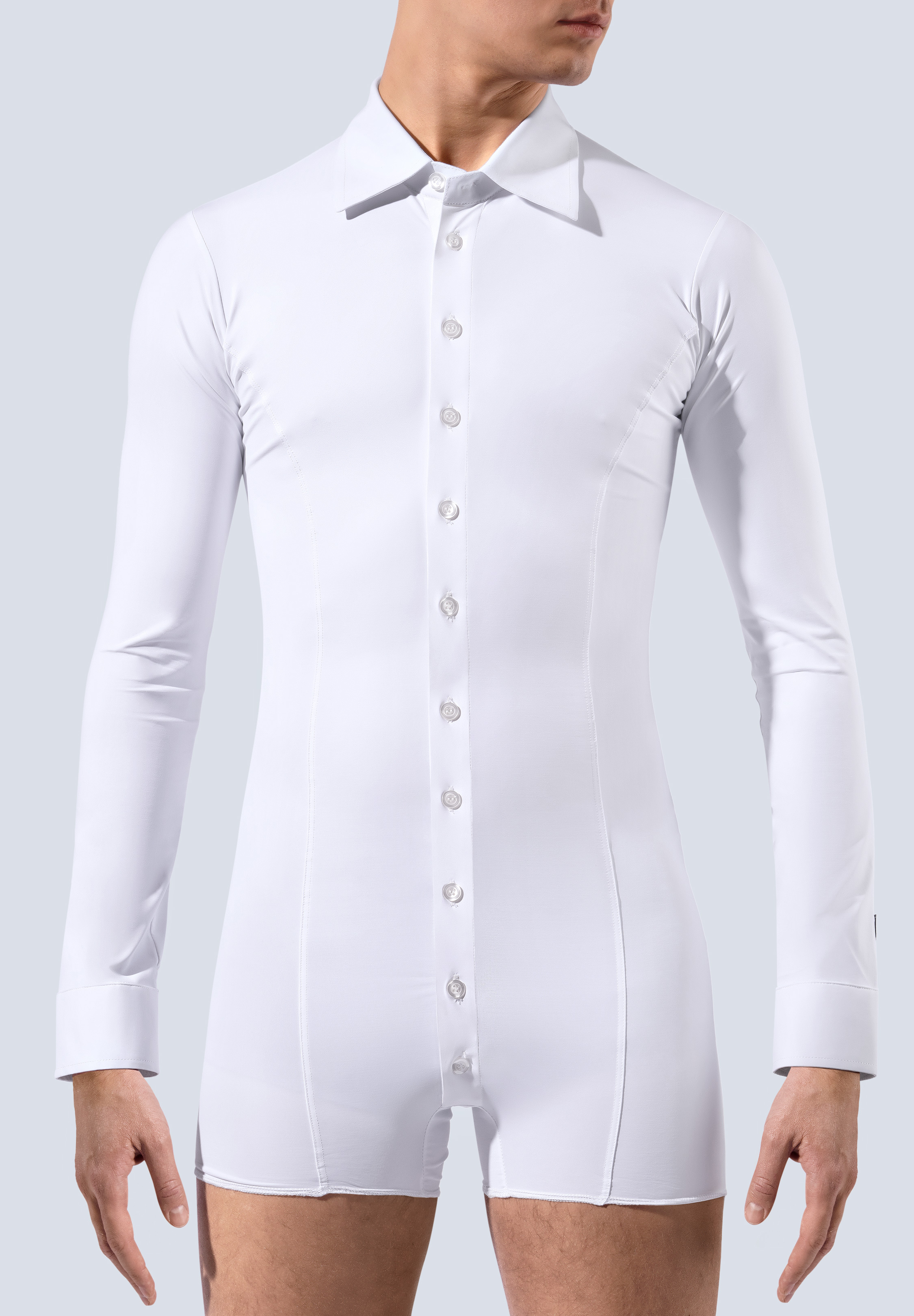 RS Atelier Mens Special Tight Stretch Body Shirt-White