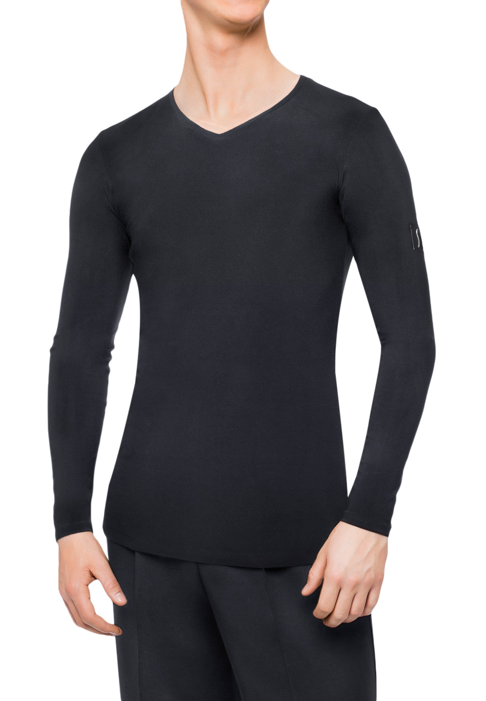 Sasuel Mens V Neck Practice Top-Black Crepe