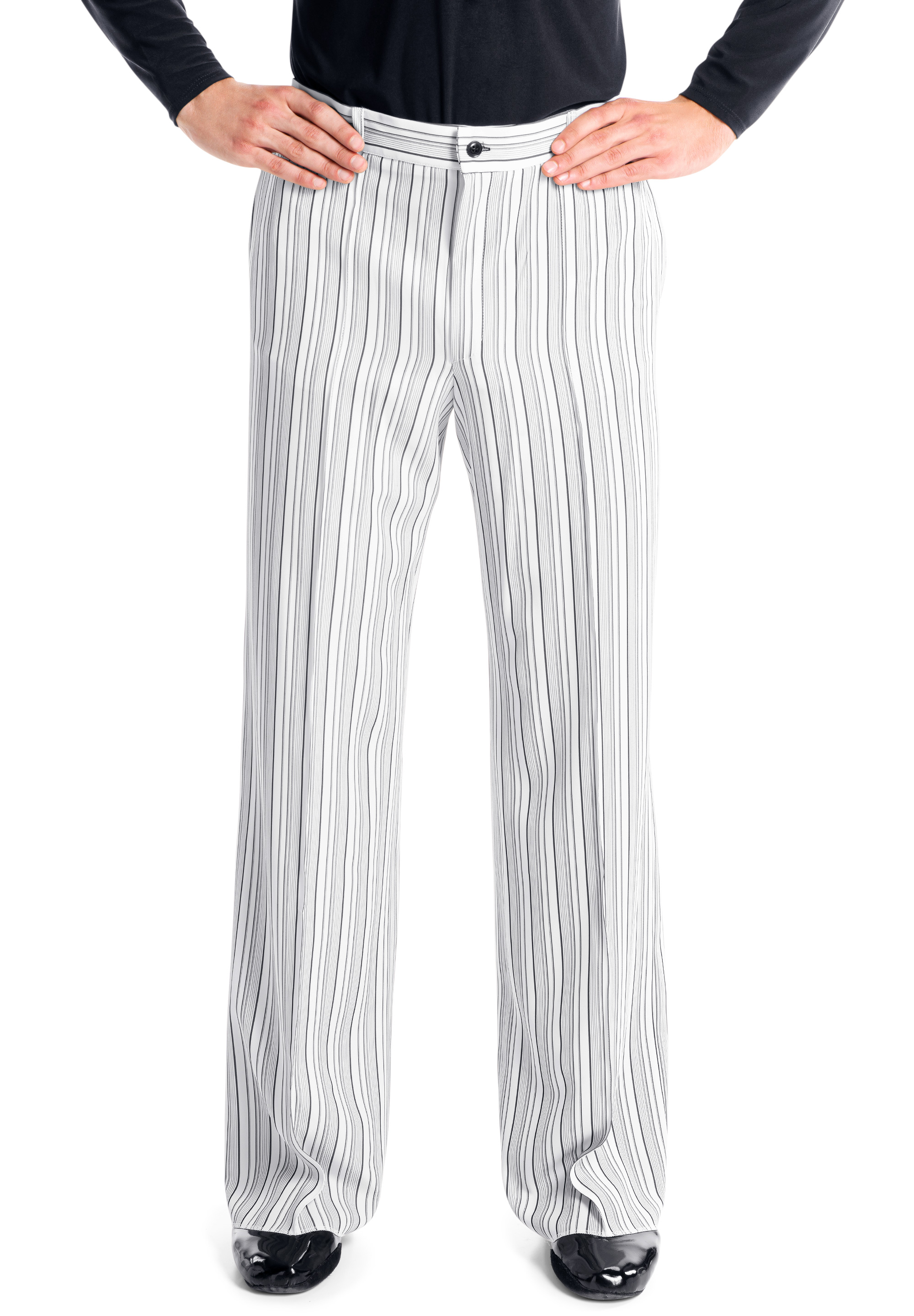Victoria Blitz Mens Pinstripe Trousers UOMO002-White Pinstripe
