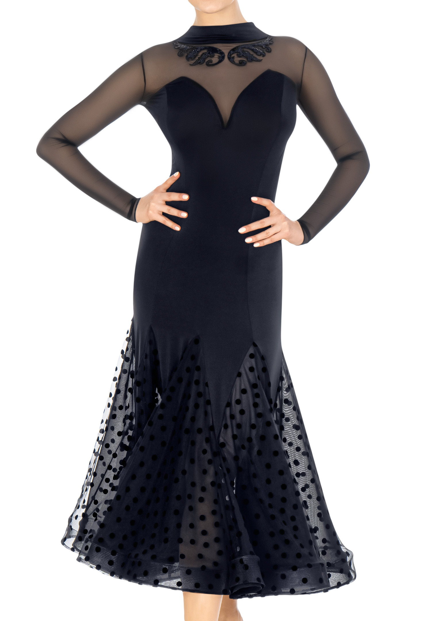 Dance Box Sabrina Ballroom Dress P20120008-01 Black