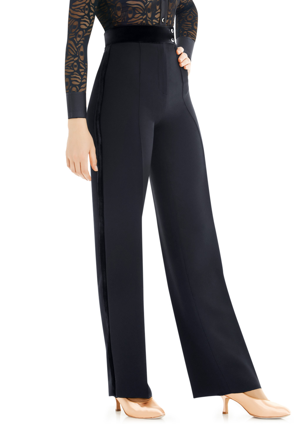 Armando Ladies Trousers w/ Velvet 00050-Black