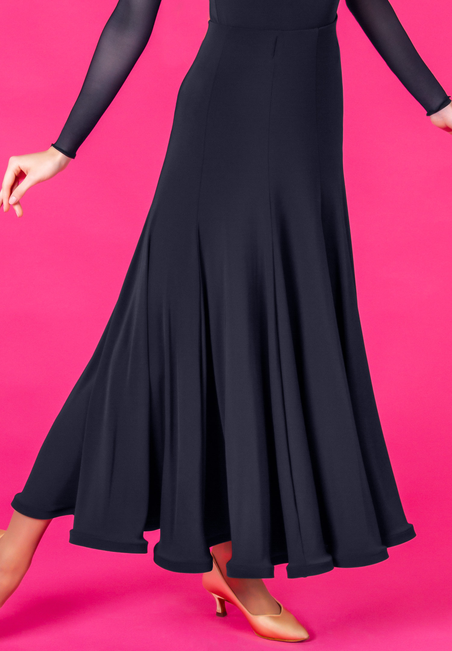 DSI Alessia 8 Panel Ballroom Skirt 3714-Black Crepe