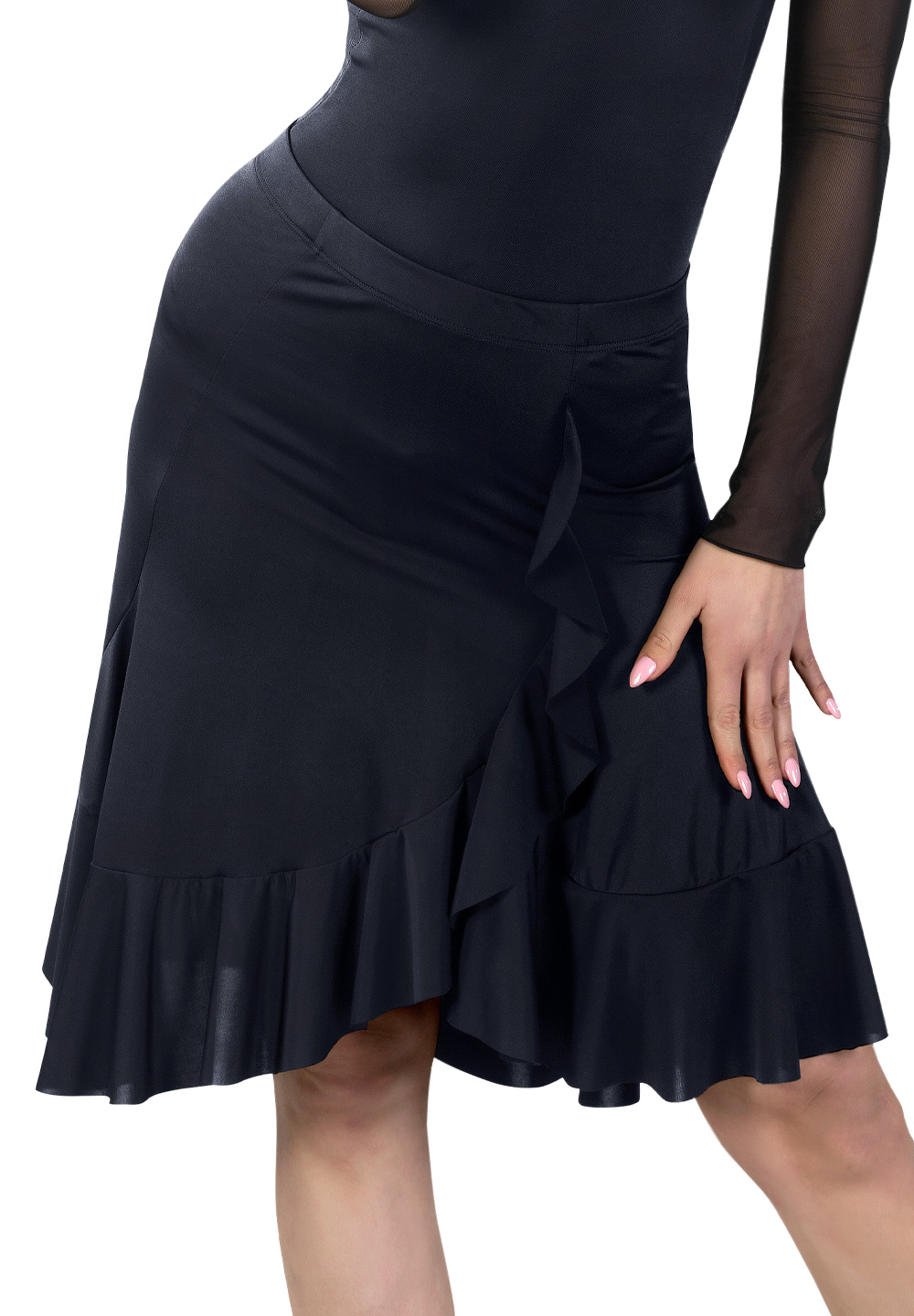 Dance Box Carmen Latin Skirt P18120018-01 Black