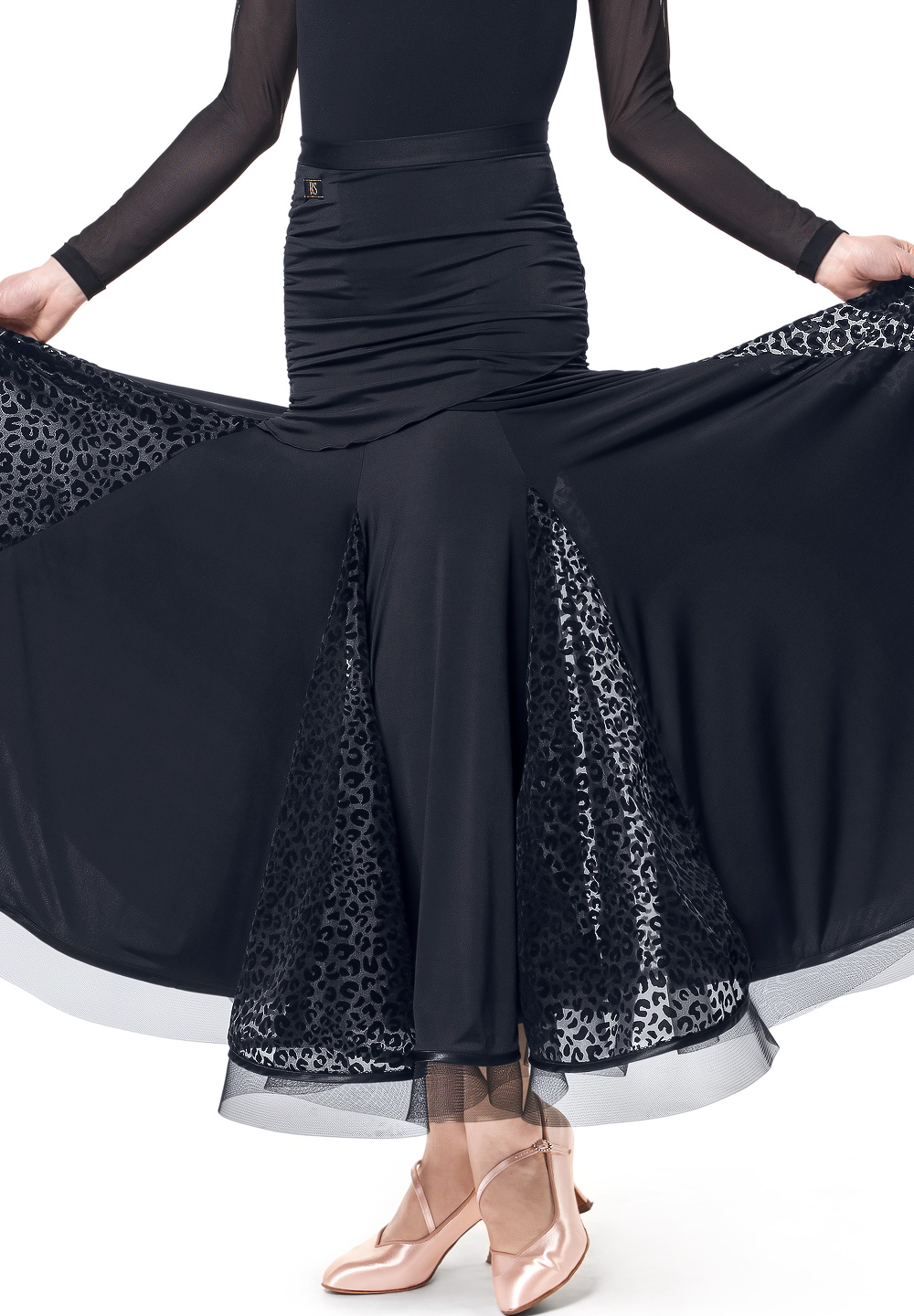 RS Atelier Cherry Drape Ballroom Skirt-Black