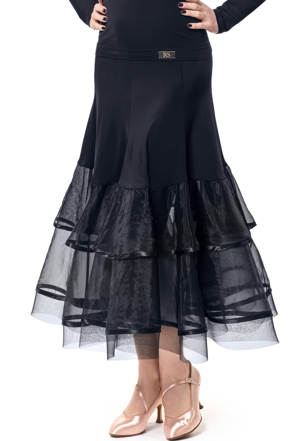 RS Atelier Chili Ripple Ballroom Skirt-Black