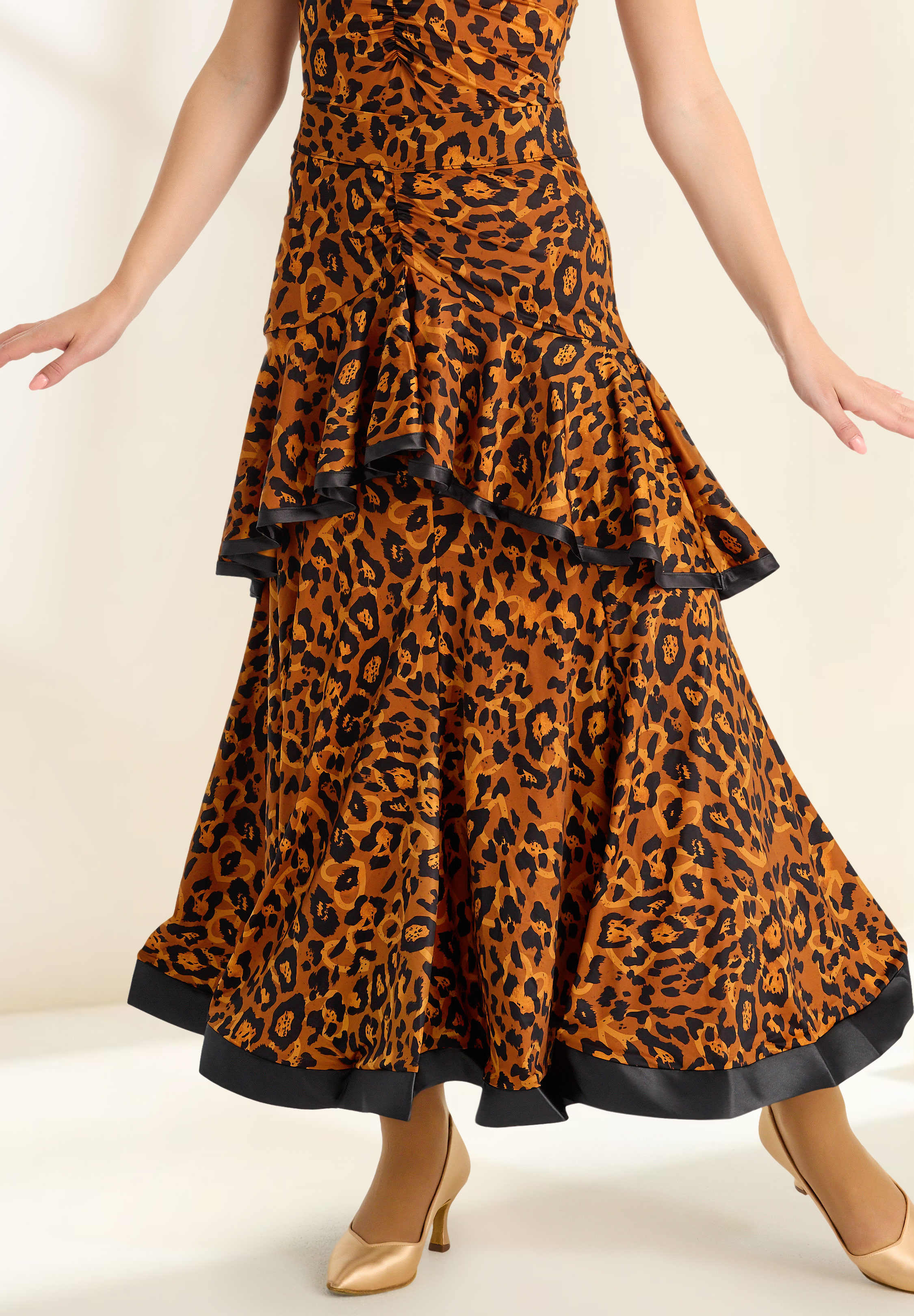 Gio Mio Savanna Womens Ballroom Skirt GM0155-Leopard