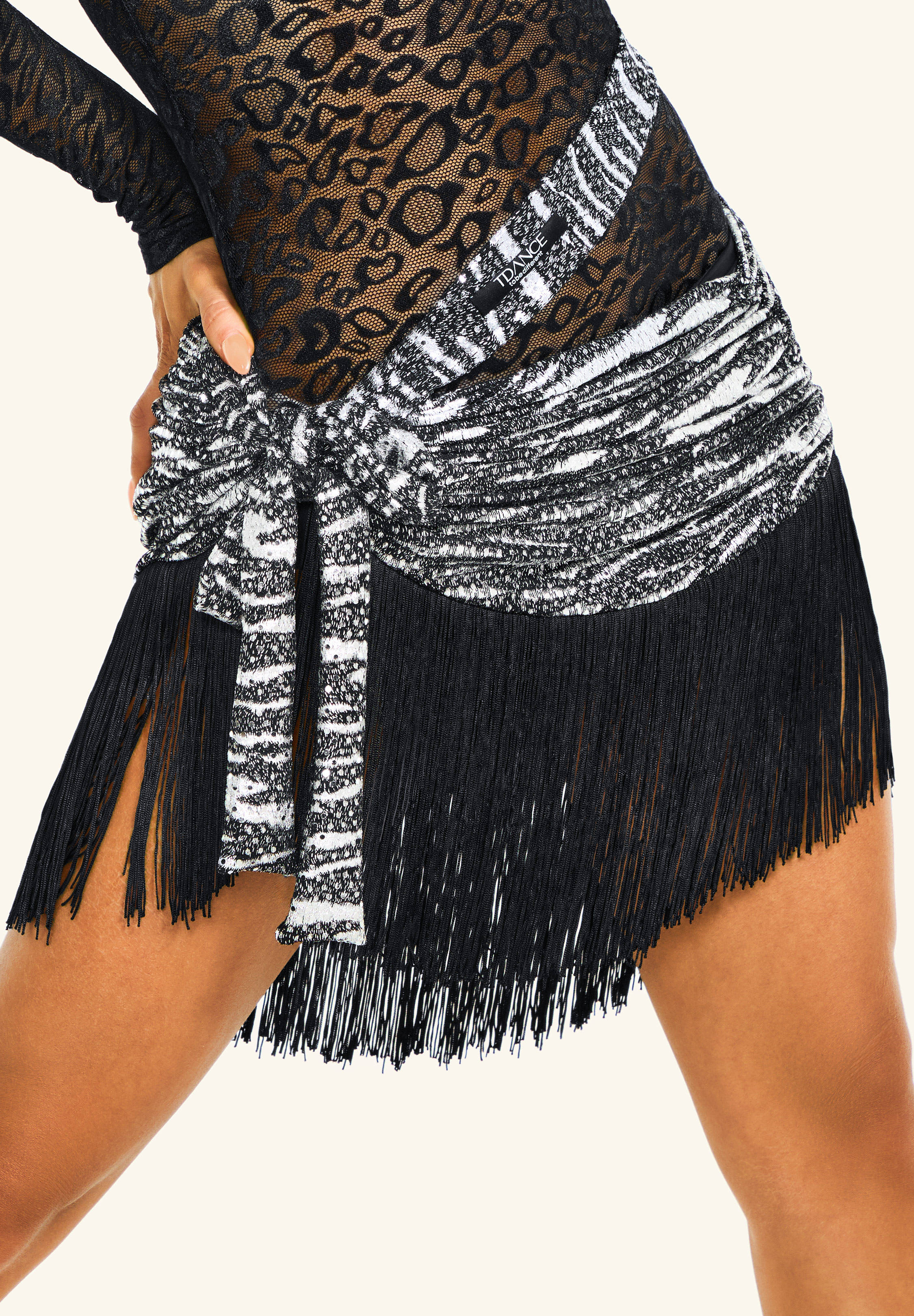 TDANCE Draped Tie Dance Skirt GL-0054-Zebra Pattern