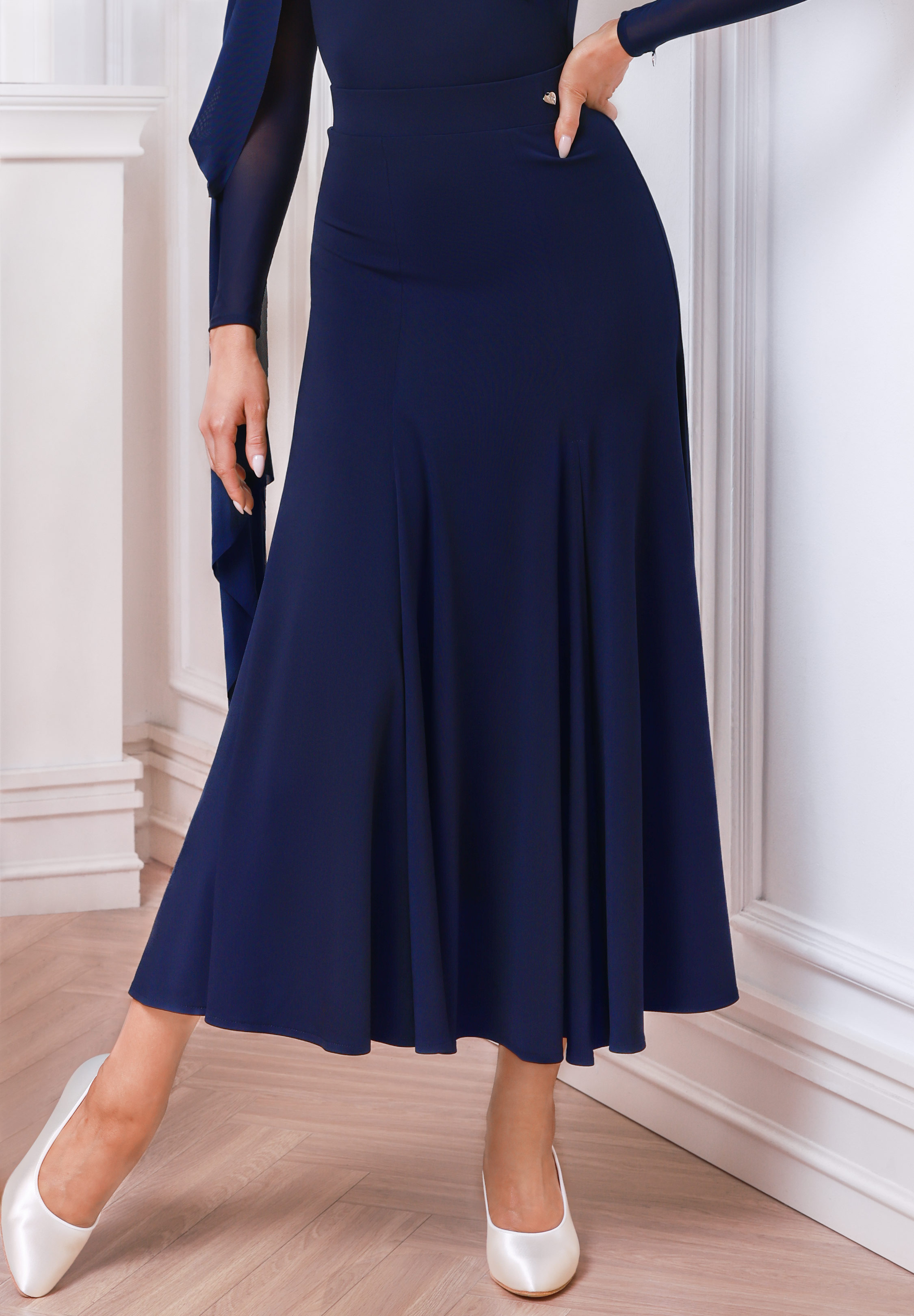 TID Gliding Side Slit Skirt S043-Navy