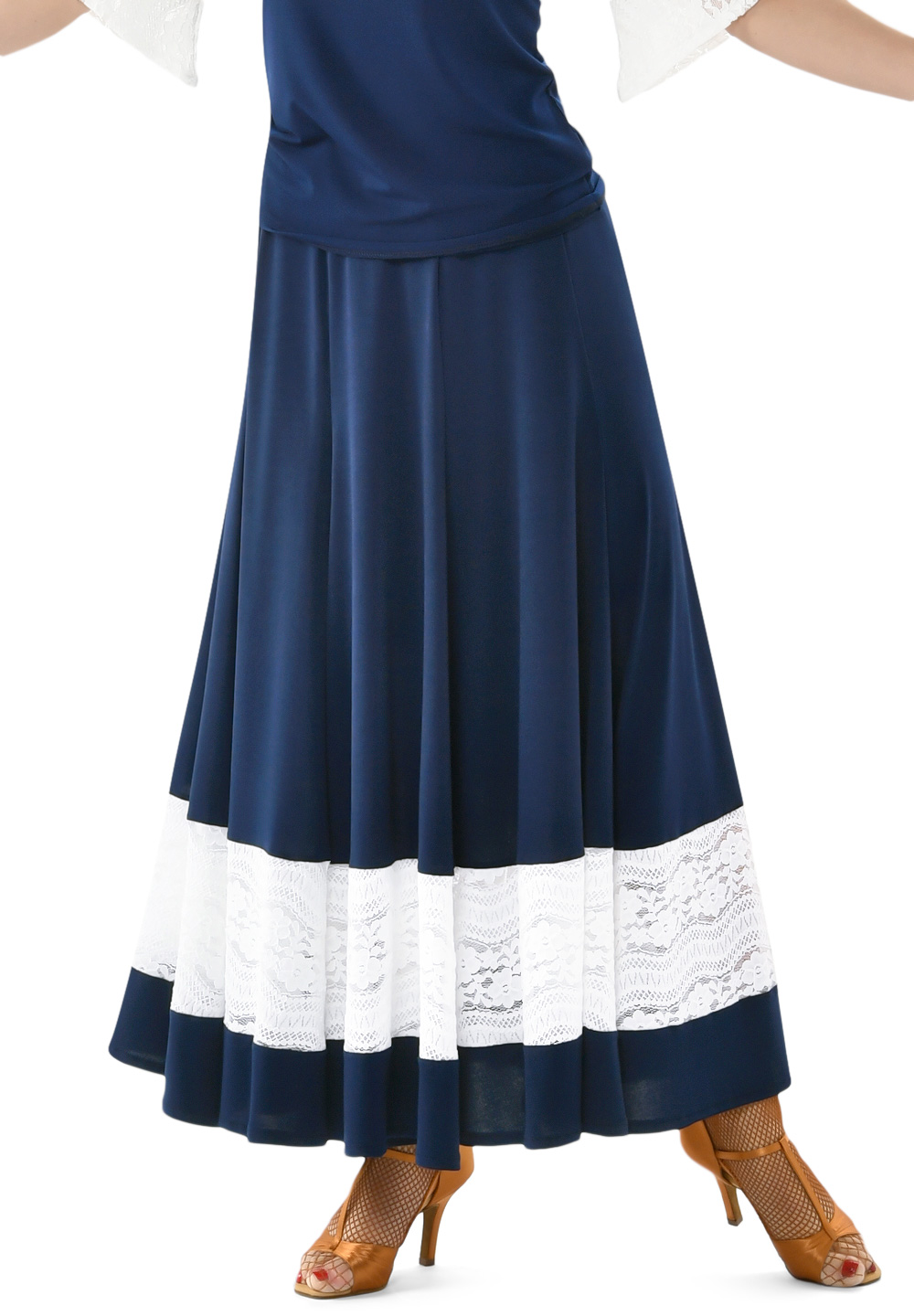 Taka Ballroom Practice Skirt LP-SK28-Navy/White