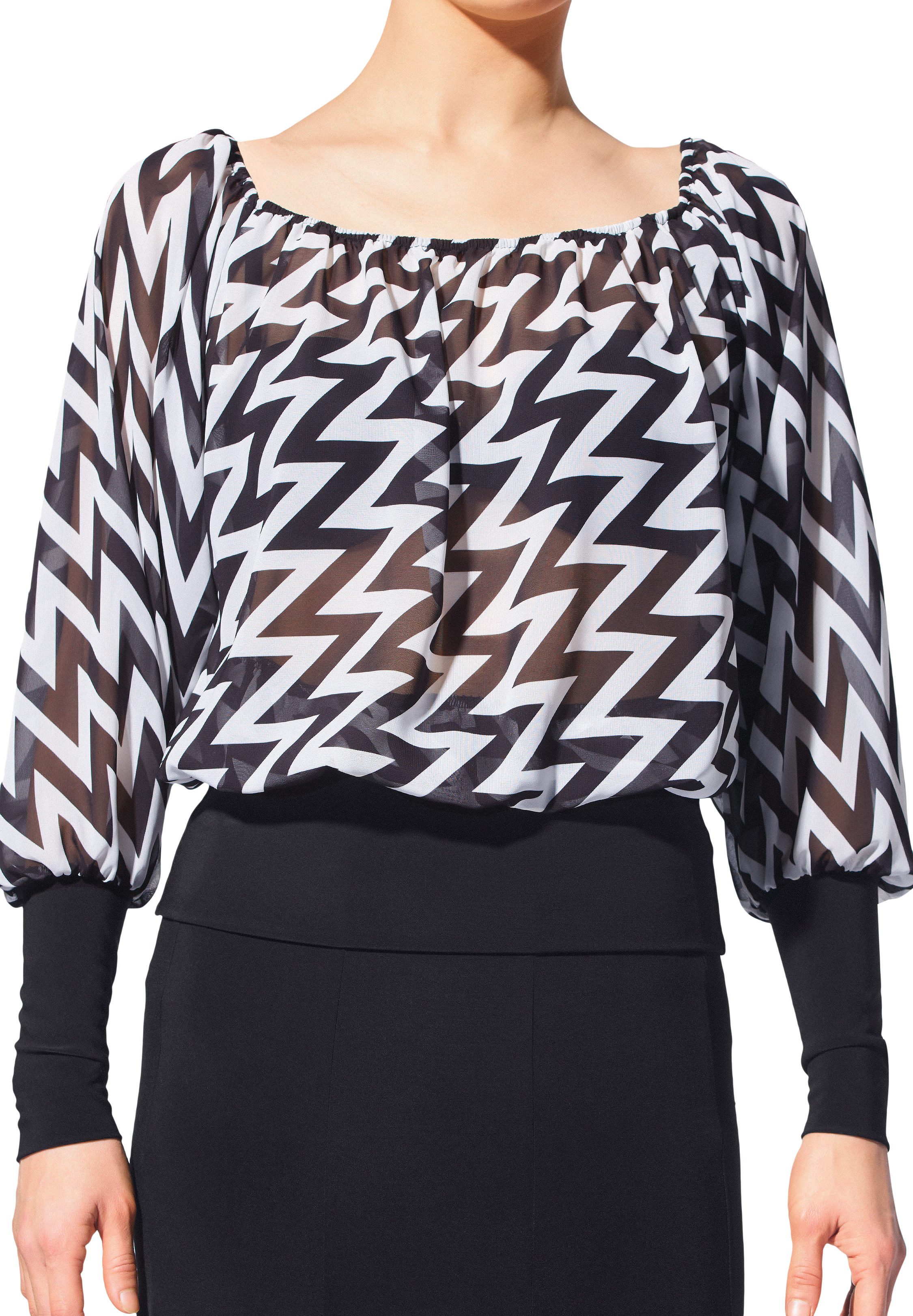 Armando Ladies Training Shirt 00145-Black/White Chevron