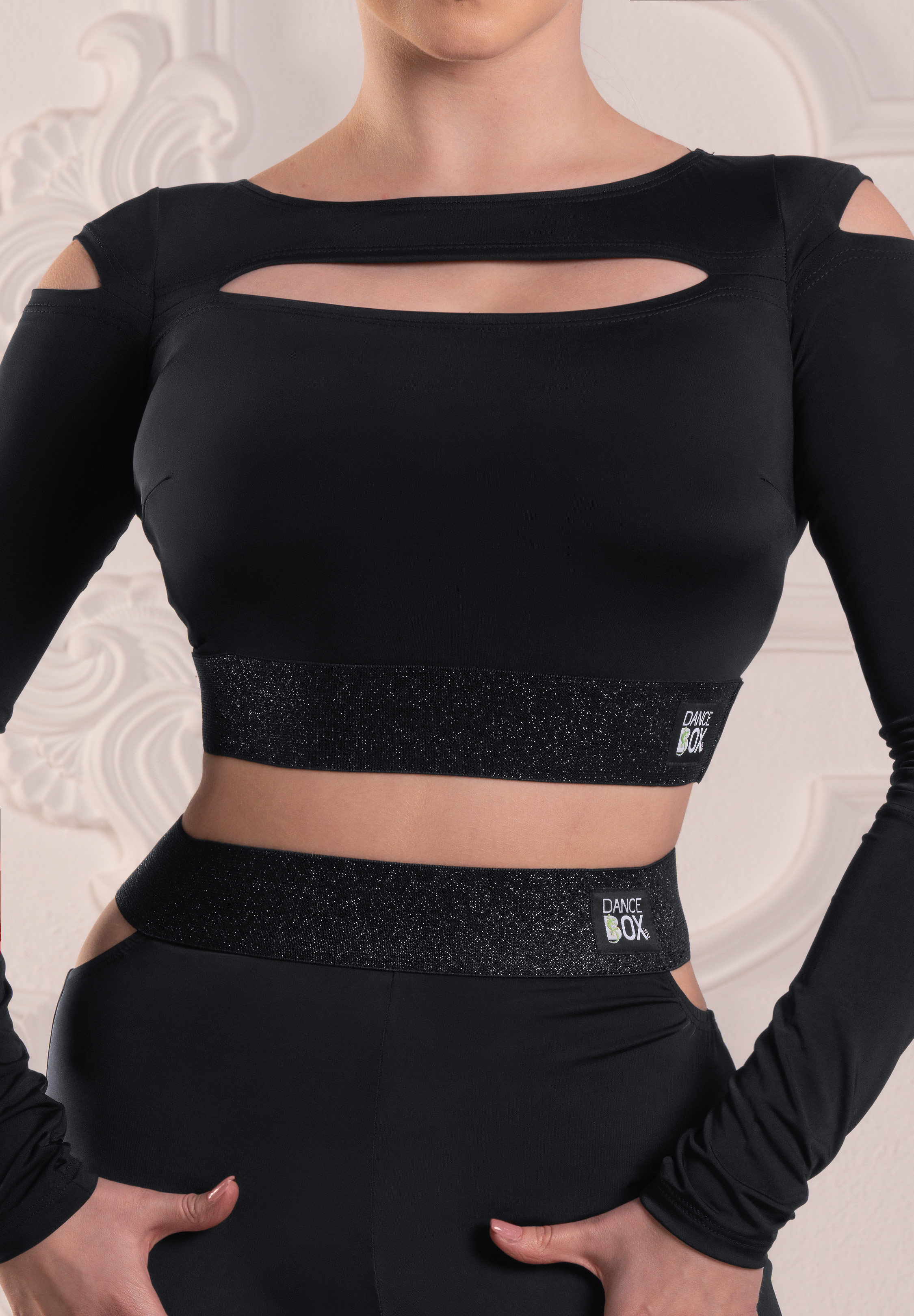 Dance Box Zaz Crop Top P23120026-01 Black