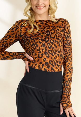 Gio Mio Fiorella Womens Dance Bodysuit GM0421-Leopard