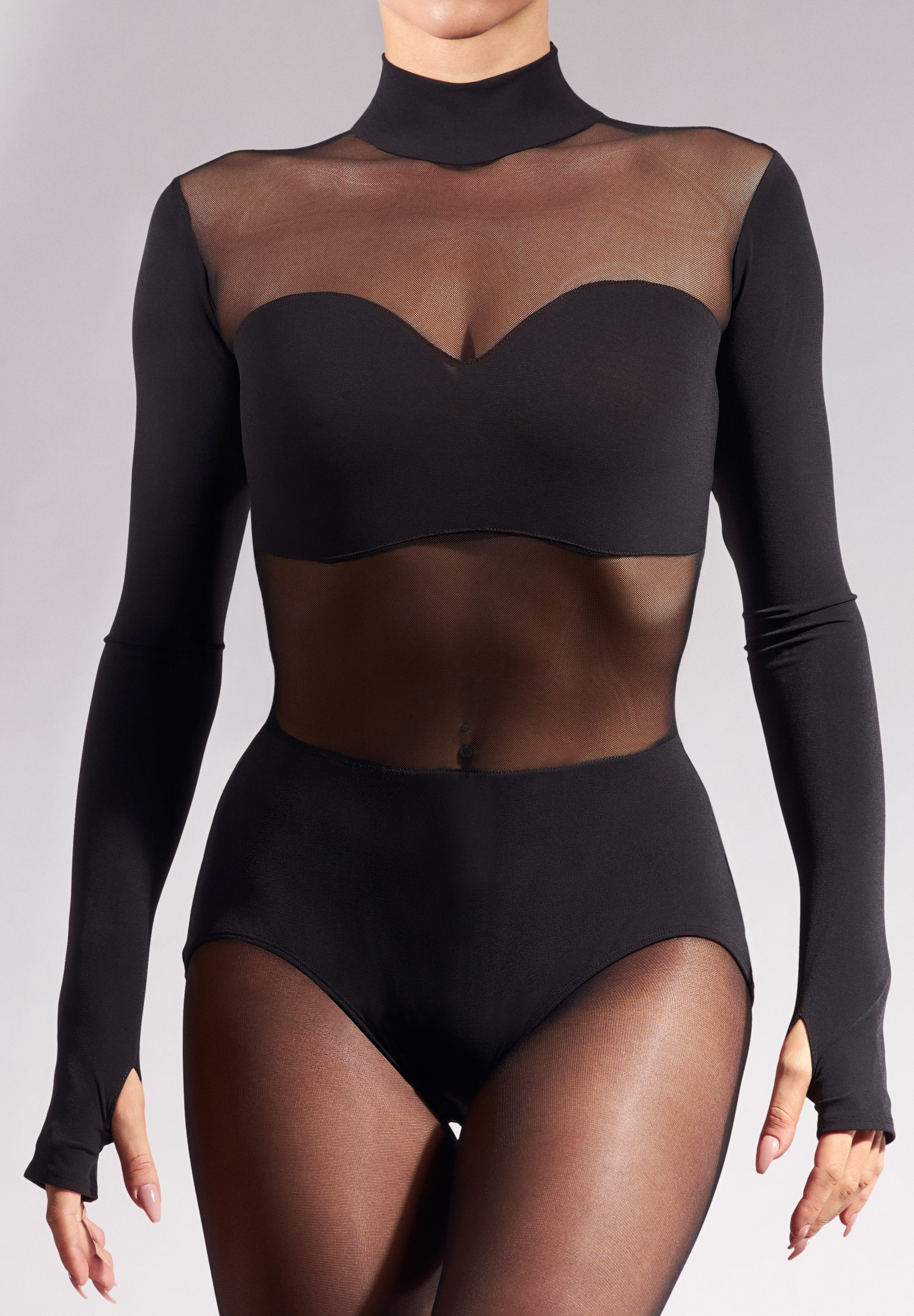 Sasuel Practice Leotard Elwira-Black Crepe