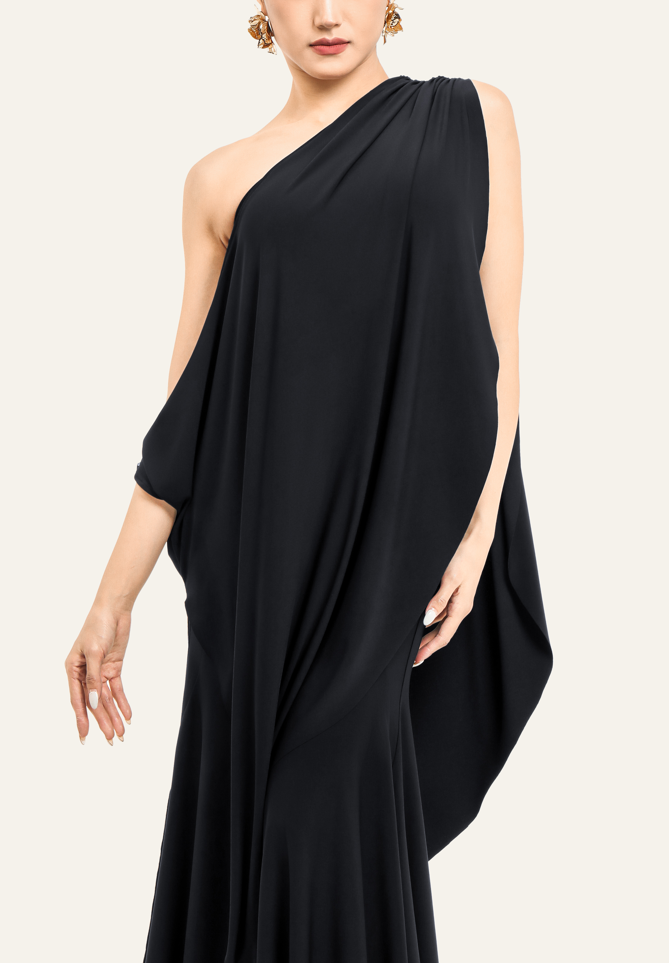 TDANCE Asymmetric Flowy Lace Top JM-0052-Black