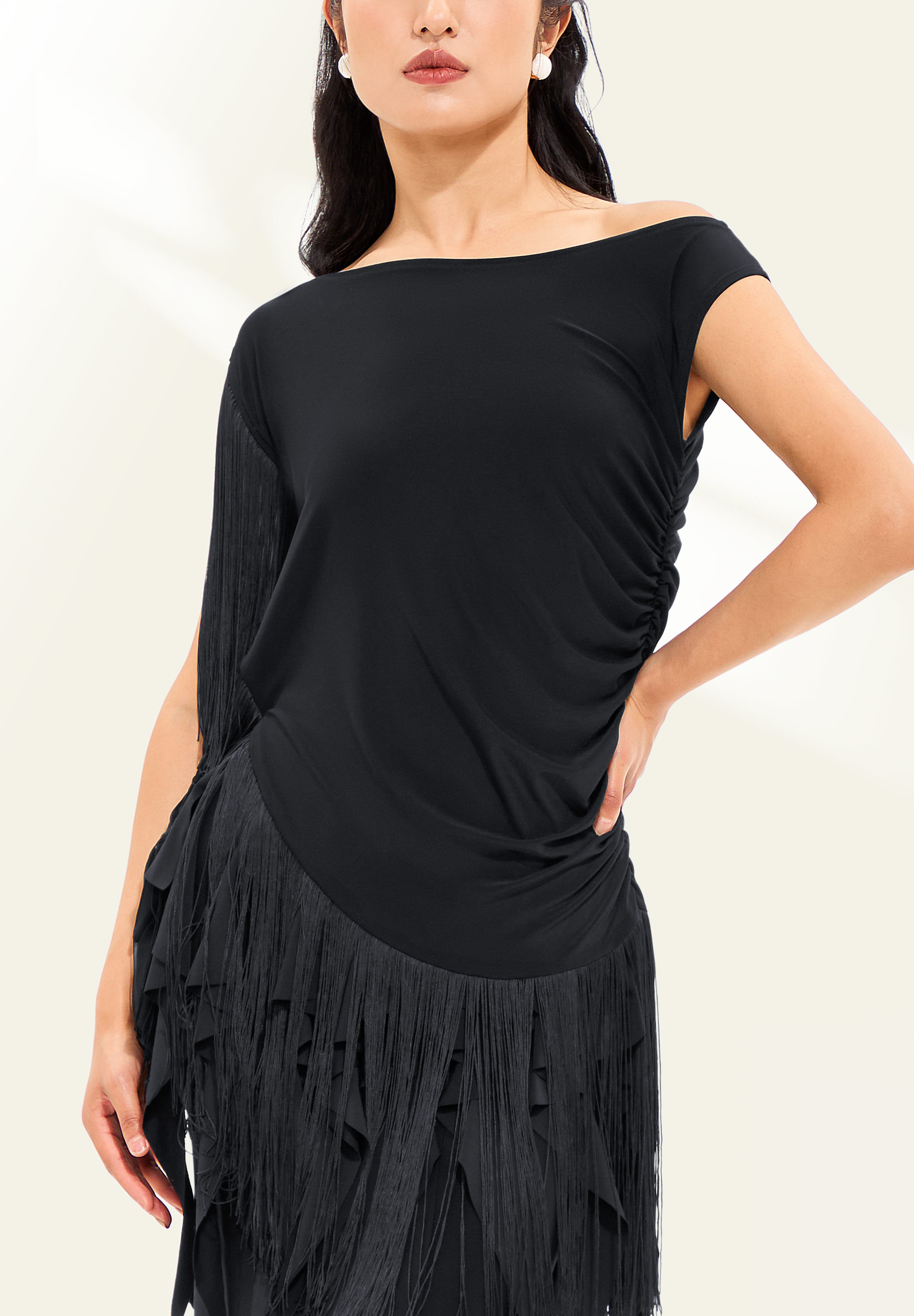TDANCE Fringe Detail Top GL-0082-Black
